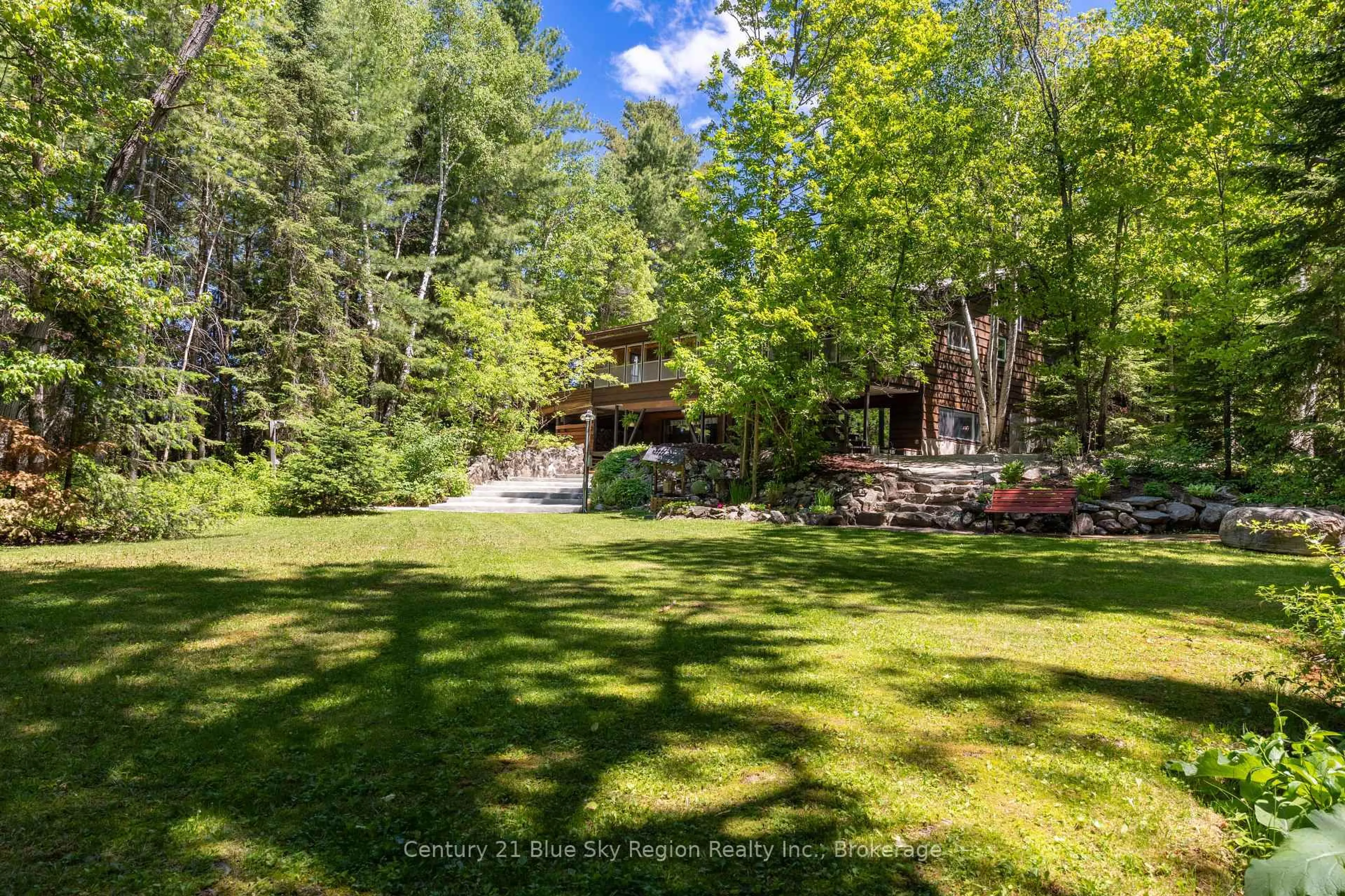 A pic from outside/outdoor area/front of a property/back of a property/a pic from drone, forest/trees view for 370 Highway 17, North Bay Ontario P1A 0A2