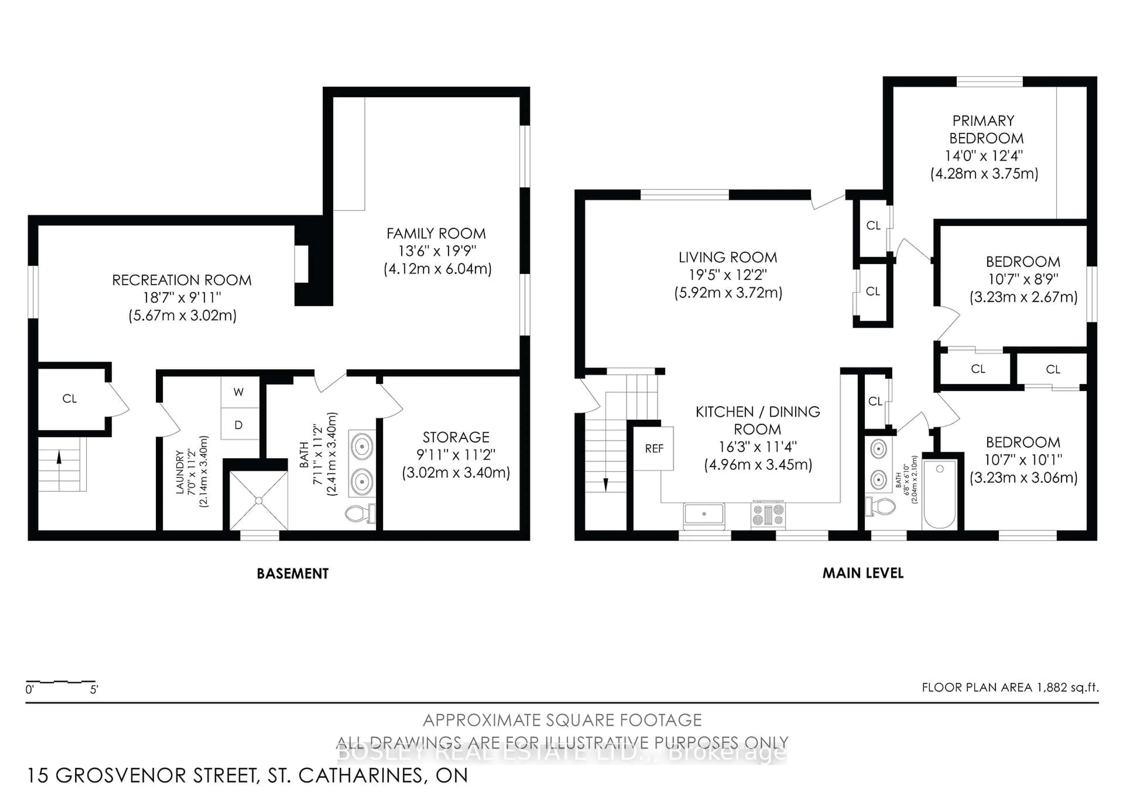 Floor plan for 15 Grosvenor St, St. Catharines Ontario L2M 3E1