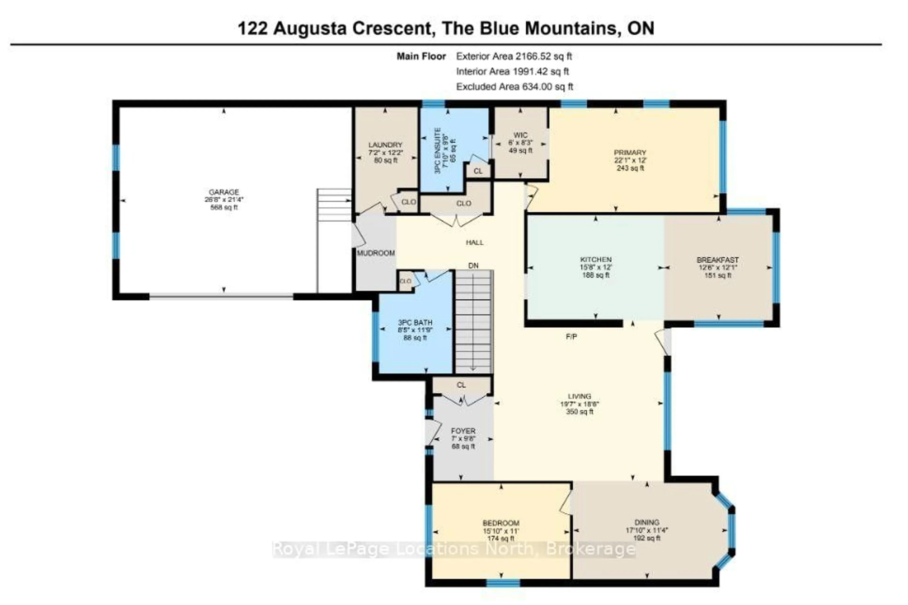 Floor plan for 122 Augusta Cres, Blue Mountains Ontario L9Y 0K7
