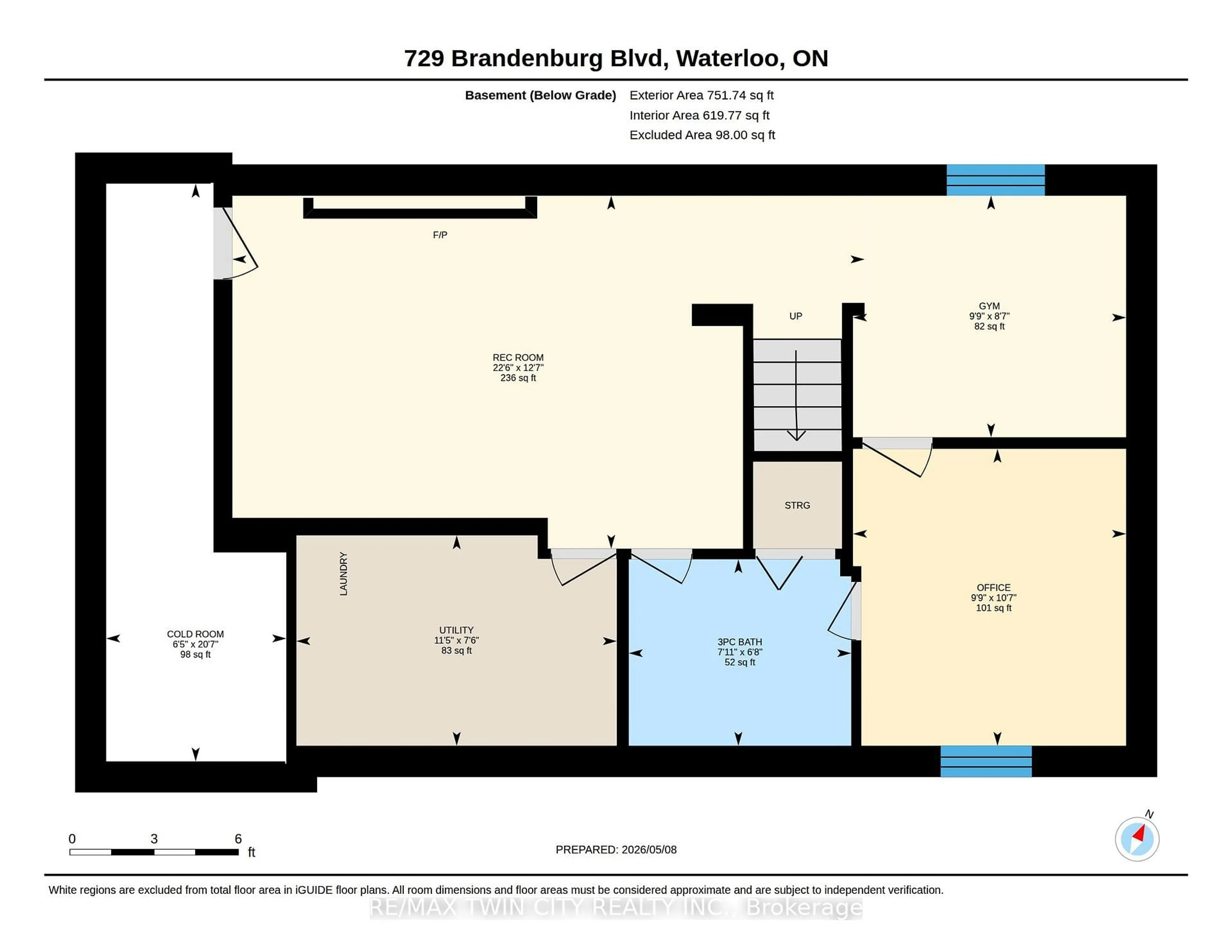 Floor plan for 729 Brandenburg Blvd, Waterloo Ontario N2T 2V4