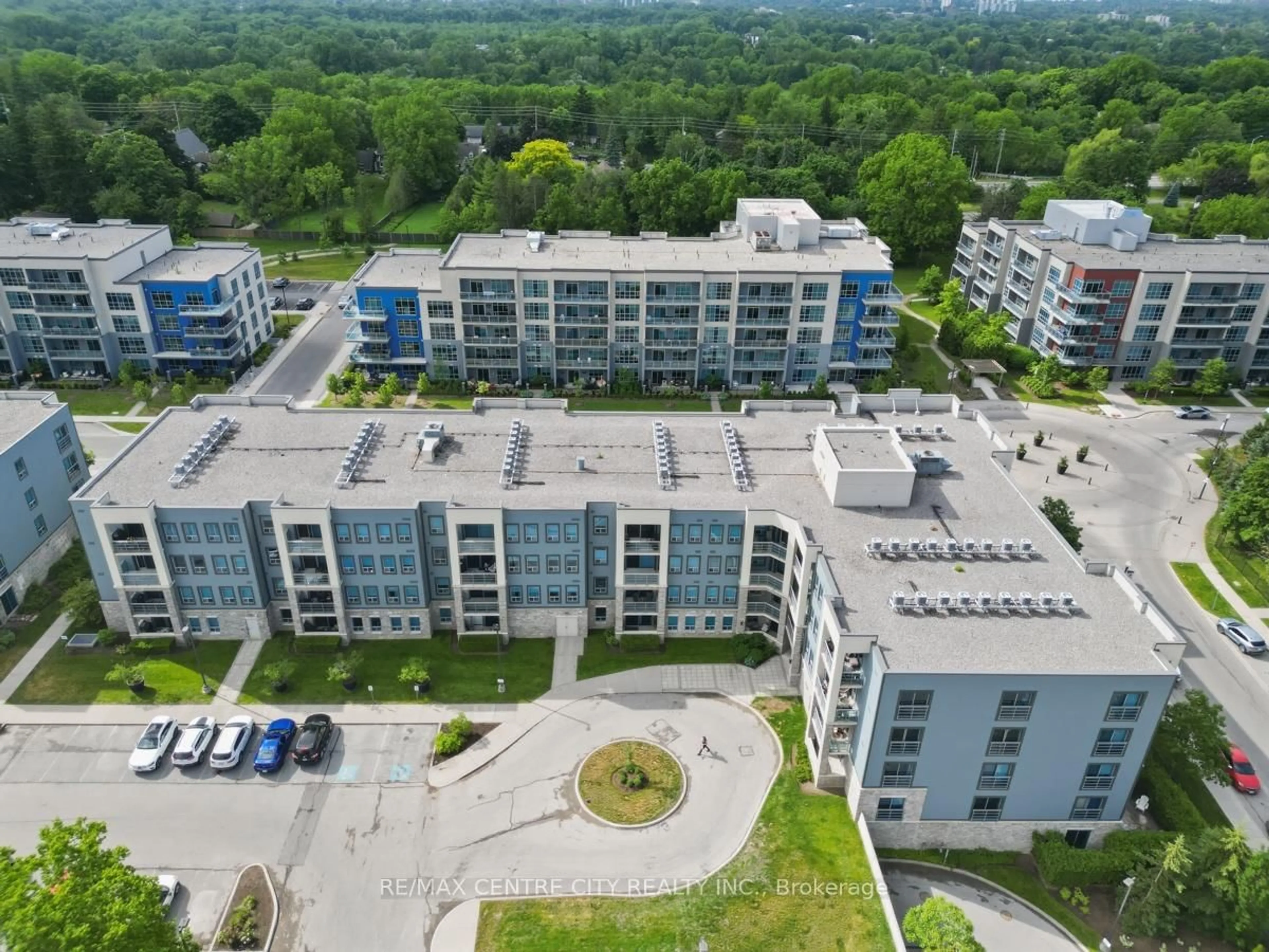 A pic from outside/outdoor area/front of a property/back of a property/a pic from drone, city buildings view from balcony for 340 Sugarcreek Tr #501, London North Ontario N6H 0G4