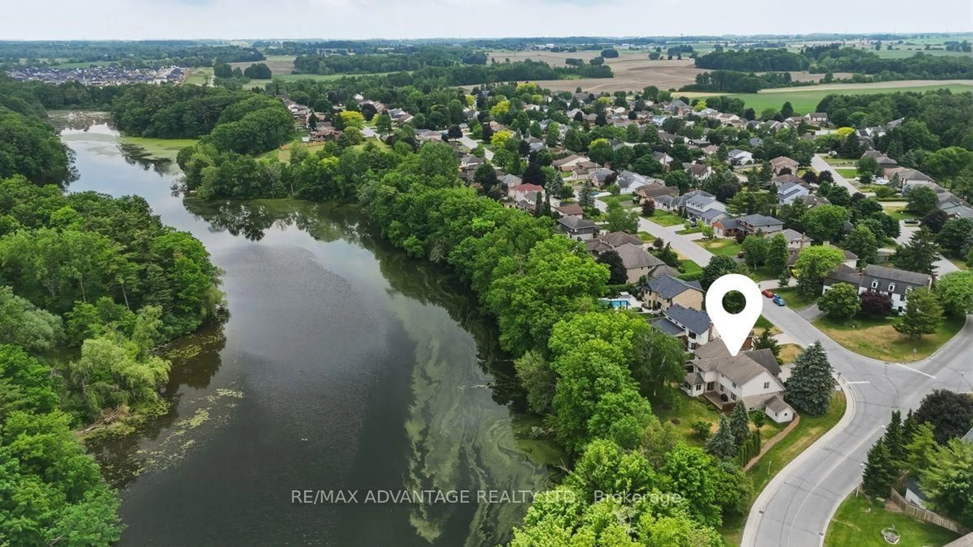 A pic from outside/outdoor area/front of a property/back of a property/a pic from drone, water/lake/river/ocean view for 74 Mill Rd, Thames Centre Ontario N0L 1G2