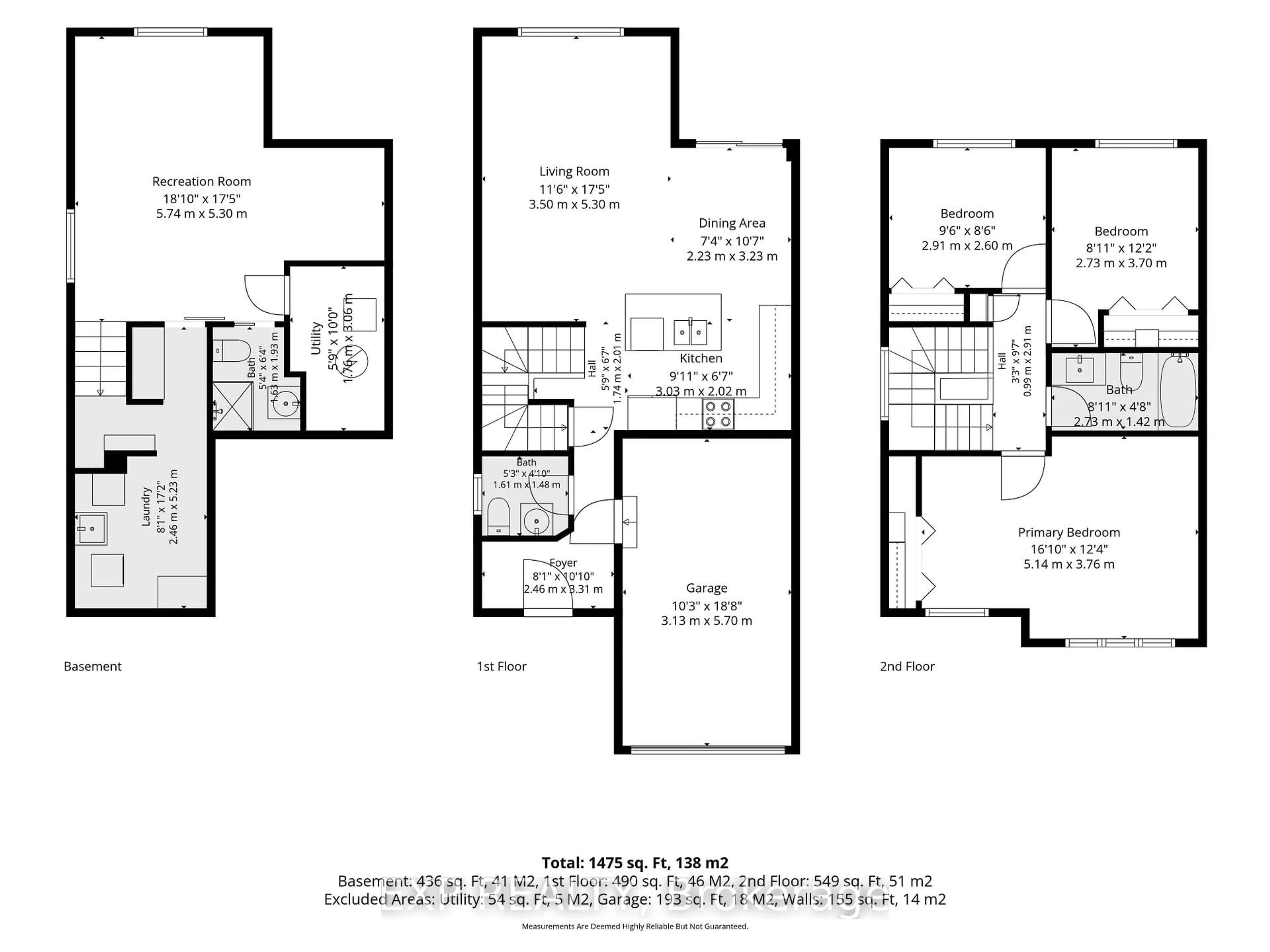 Floor plan for 11 Boulder Way, Ottawa Ontario K2J 4R7