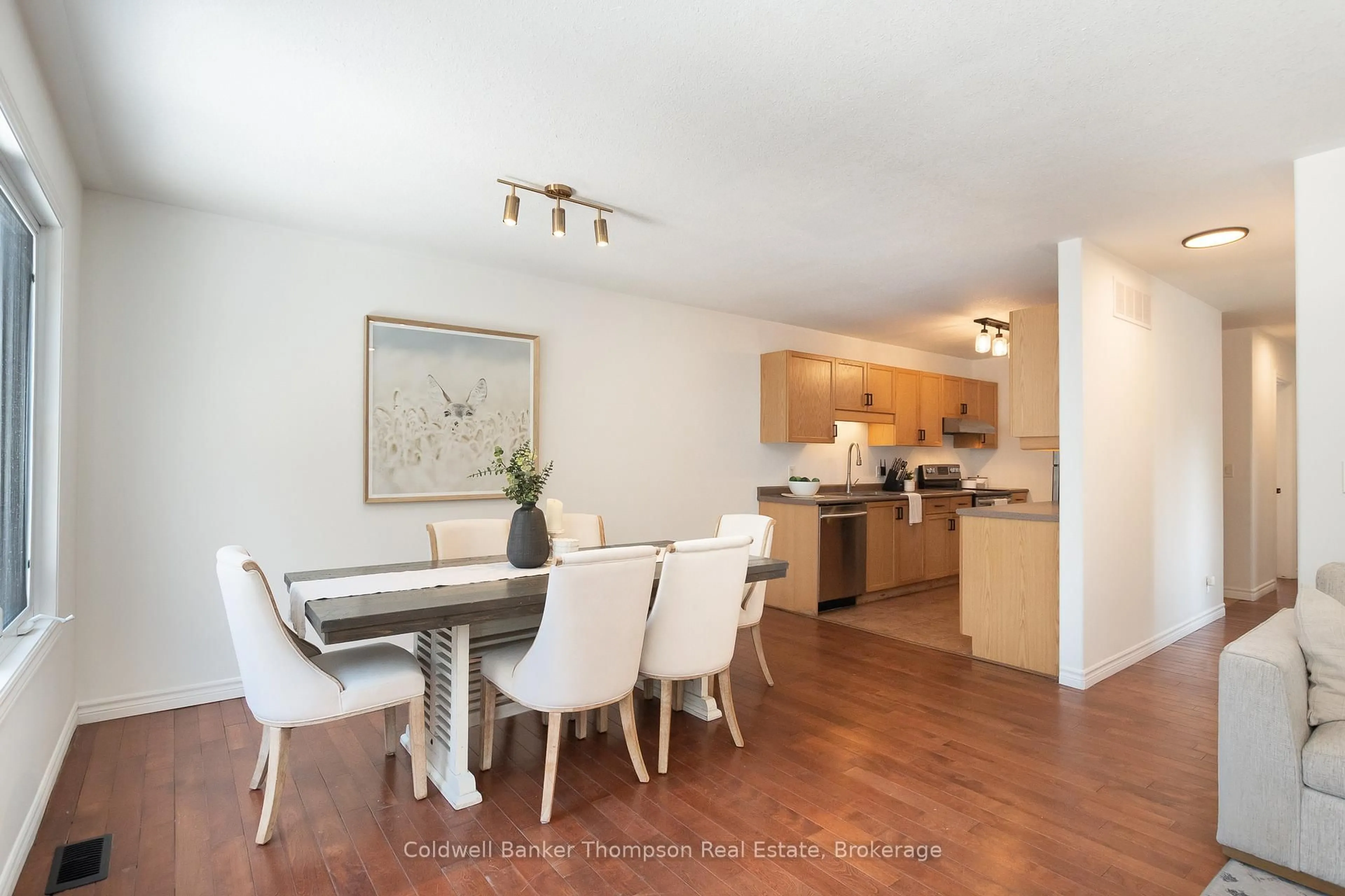 Dining room, wood/laminate floor for 134 Chaffey Township Rd, Huntsville Ontario P1H 1C8