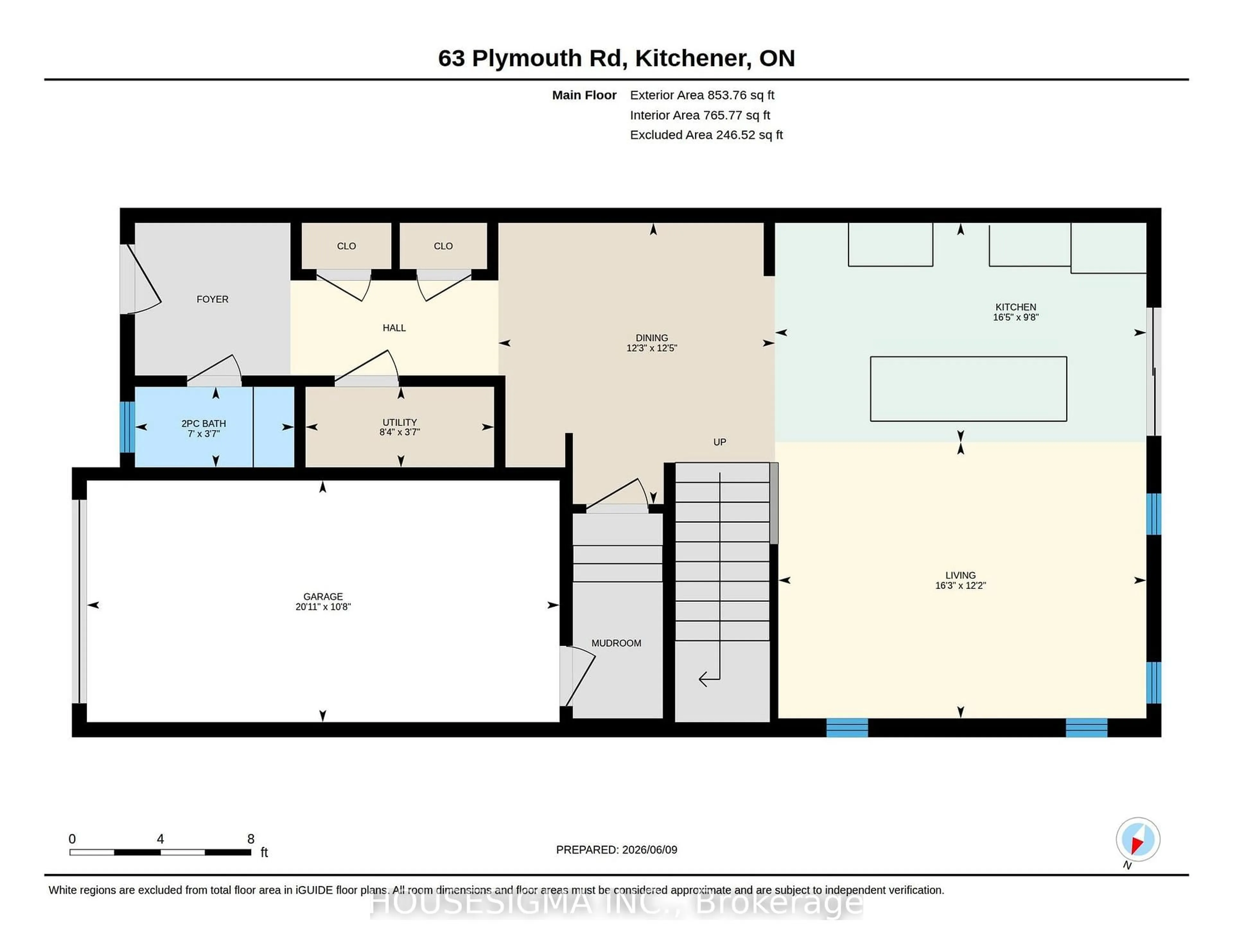 Floor plan for 63 Plymouth Rd, Kitchener Ontario N2G 3G7