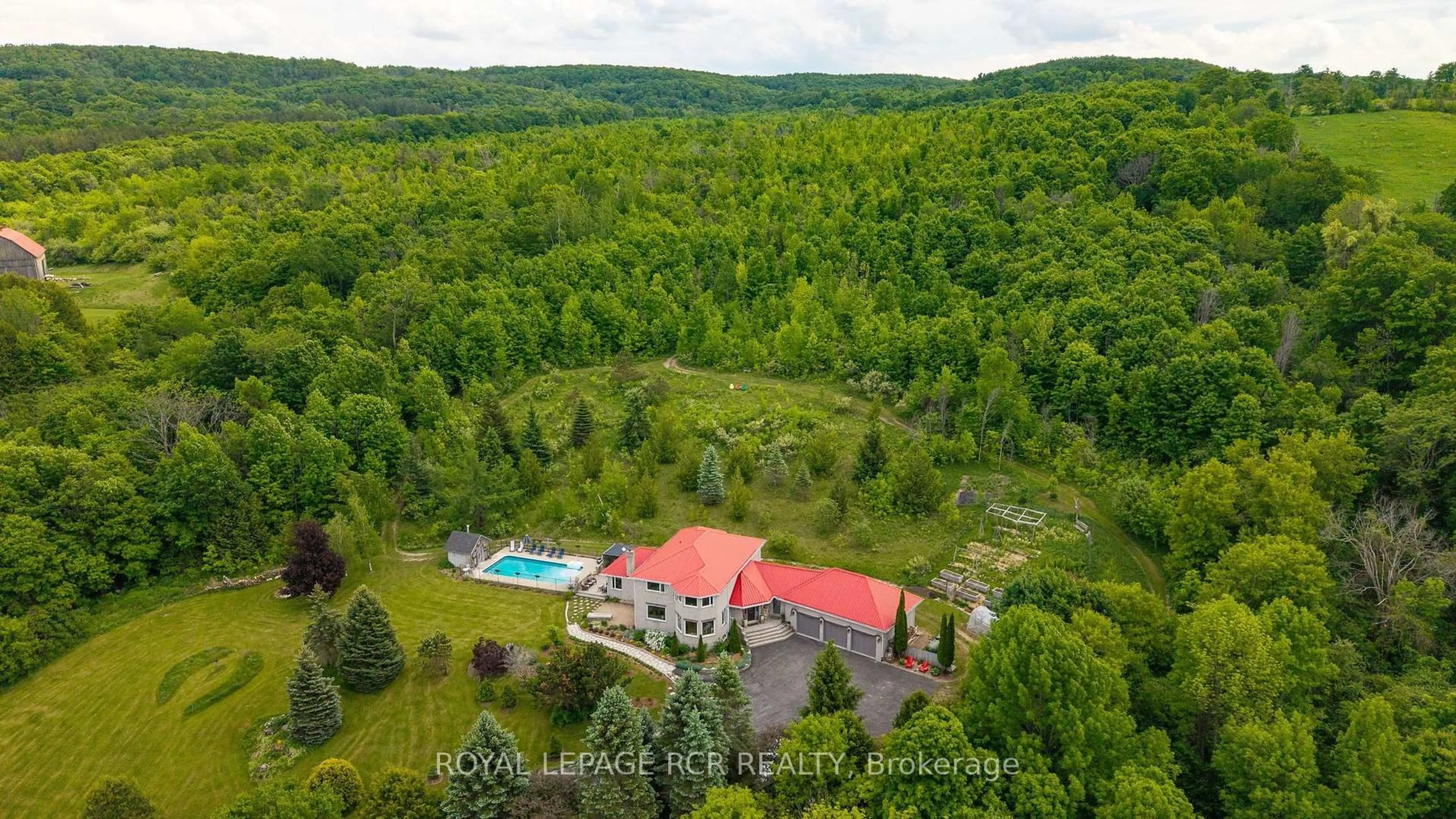 A pic from outside/outdoor area/front of a property/back of a property/a pic from drone, forest/trees view for 529648 Osprey-The Blue Mountains Townline, Grey Highlands Ontario L0M 1P0