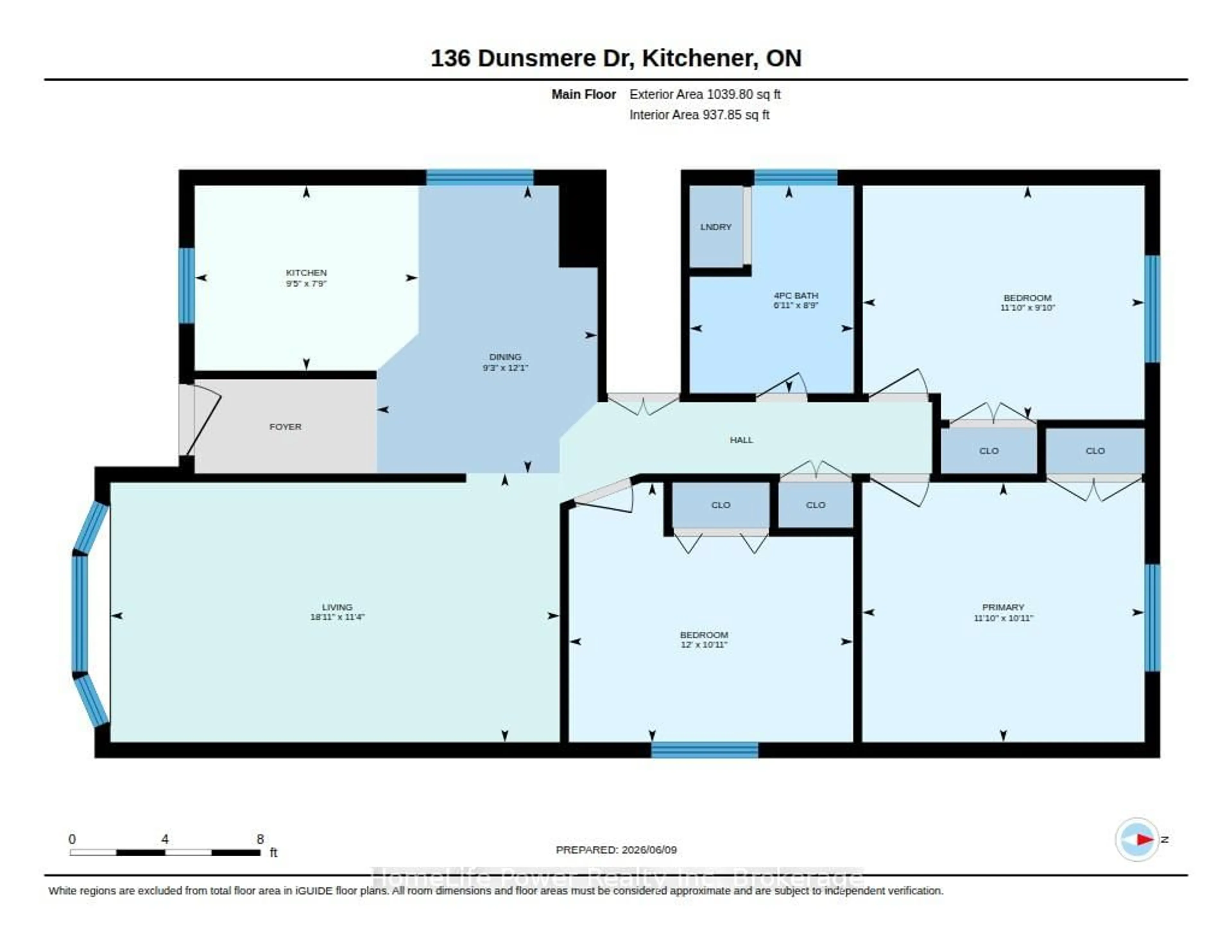 Floor plan for 136 Dunsmere Dr, Kitchener Ontario N2E 1V7