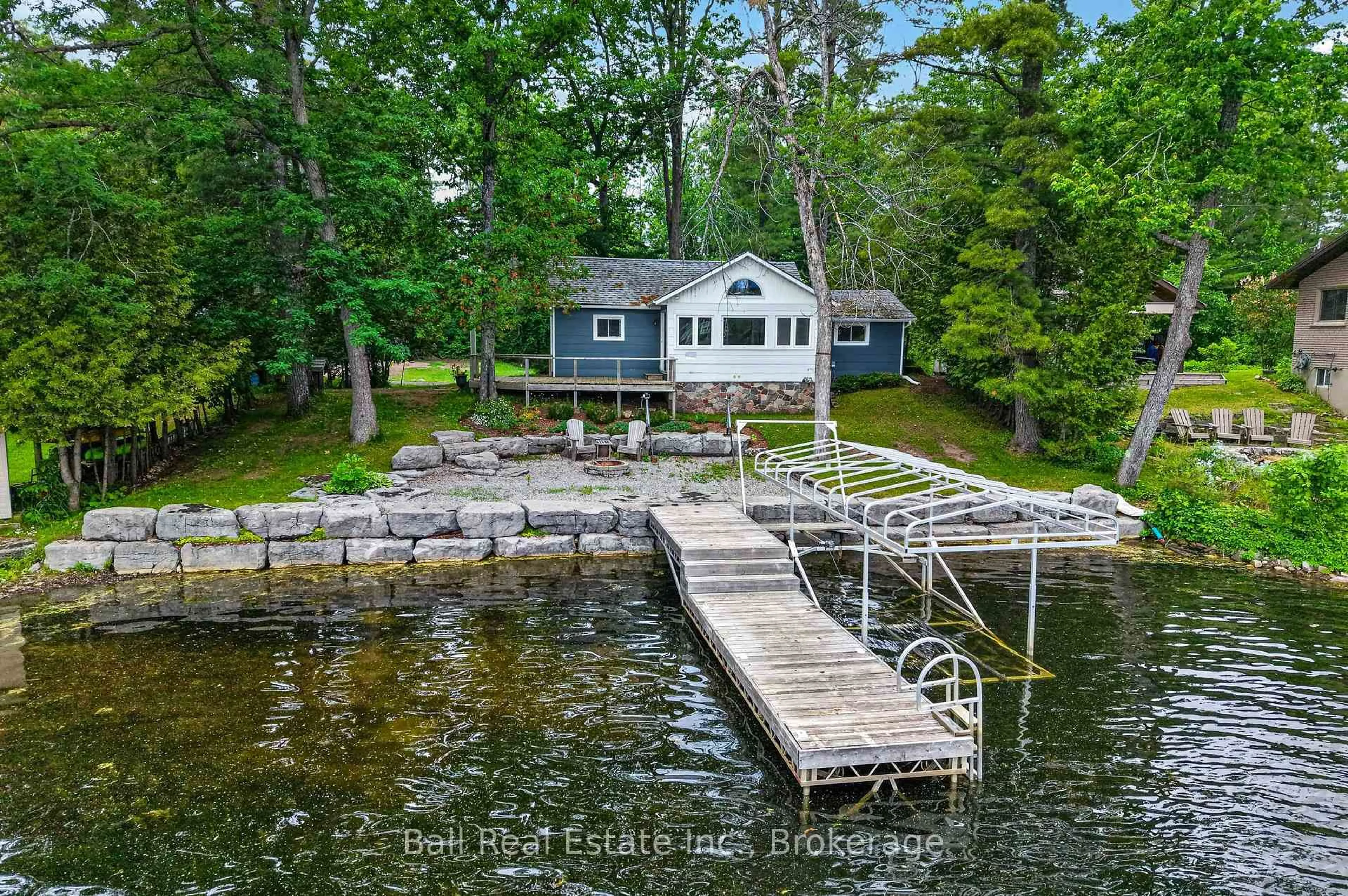 A pic from outside/outdoor area/front of a property/back of a property/a pic from drone, water/lake/river/ocean view for 1832 - 1846 South Bay Shore Rd, Douro-Dummer Ontario K0L 2H0