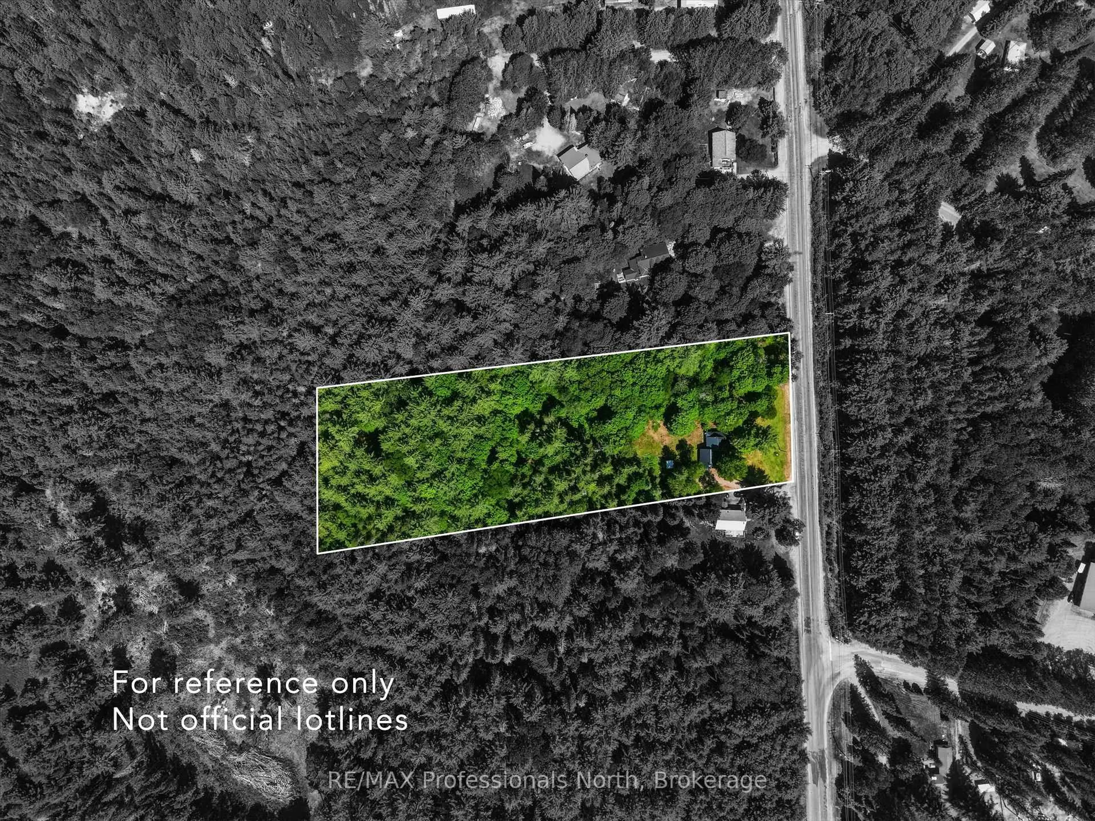 A pic from outside/outdoor area/front of a property/back of a property/a pic from drone, forest/trees view for 950 592 Highway, Perry Ontario P0A 1J0