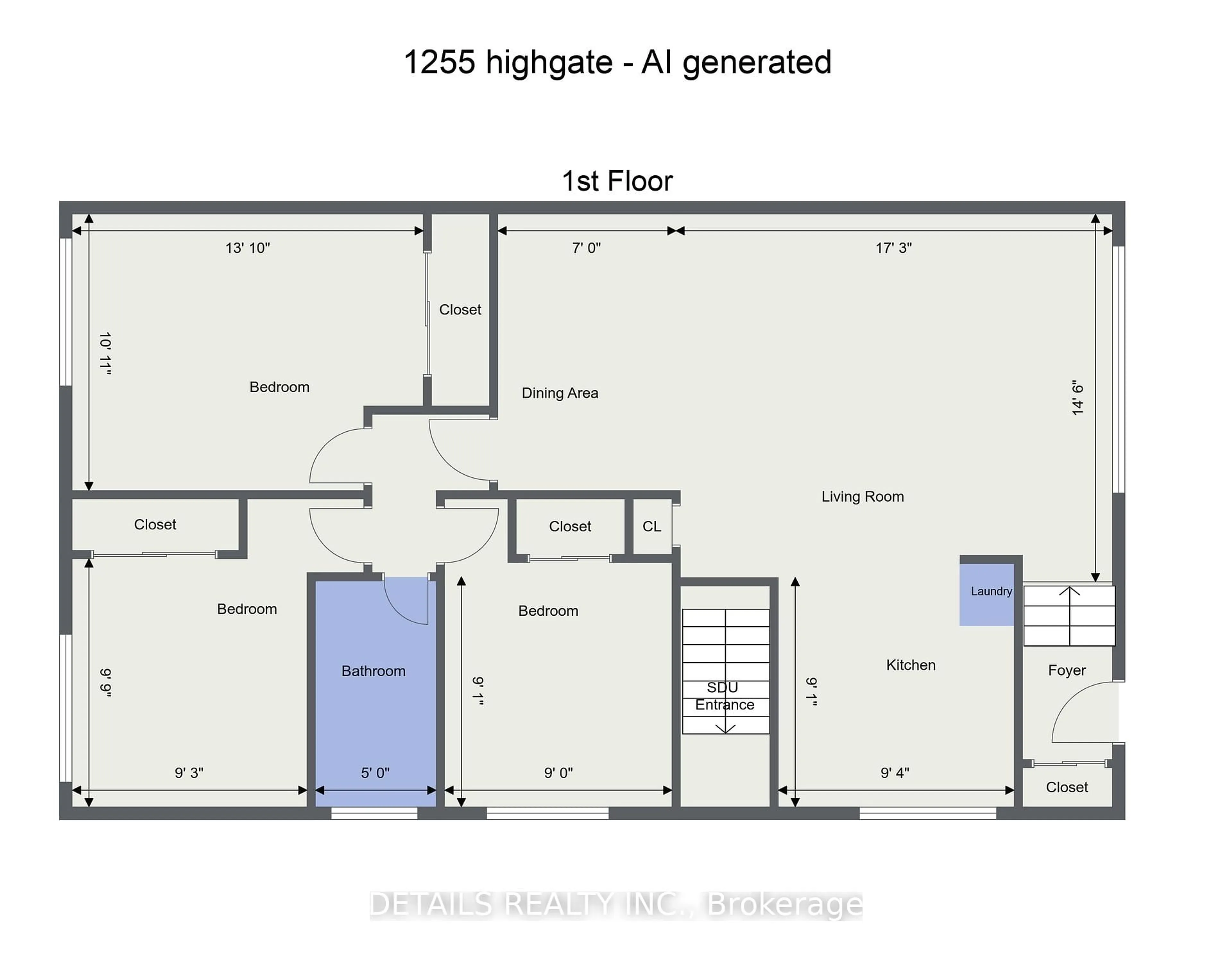 Floor plan for 1255 Highgate Rd, Ottawa Ontario K2C 2Y5