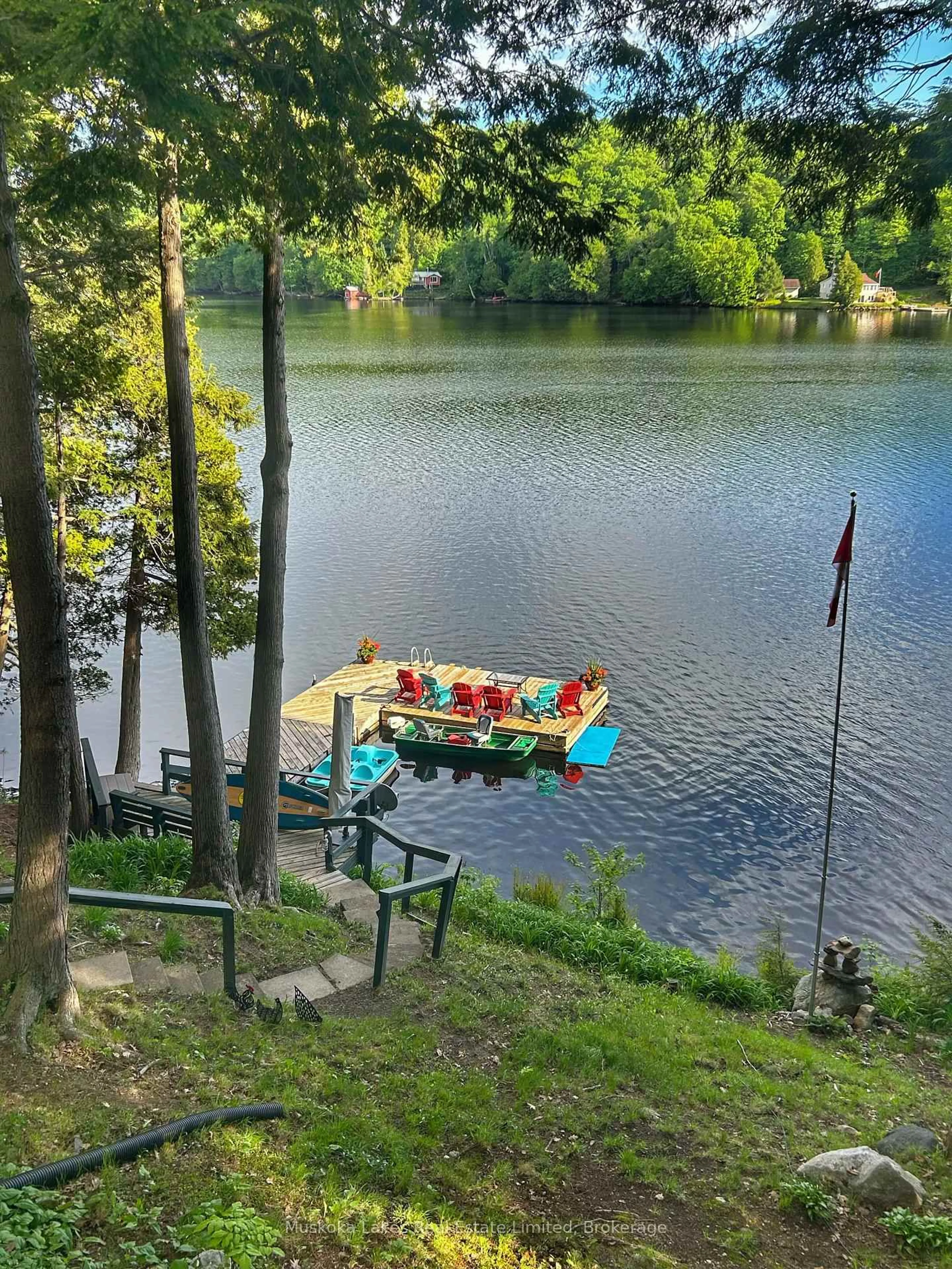 A pic from outside/outdoor area/front of a property/back of a property/a pic from drone, water/lake/river/ocean view for 322 Marshall Rd, Seguin Ontario P2A 2H8