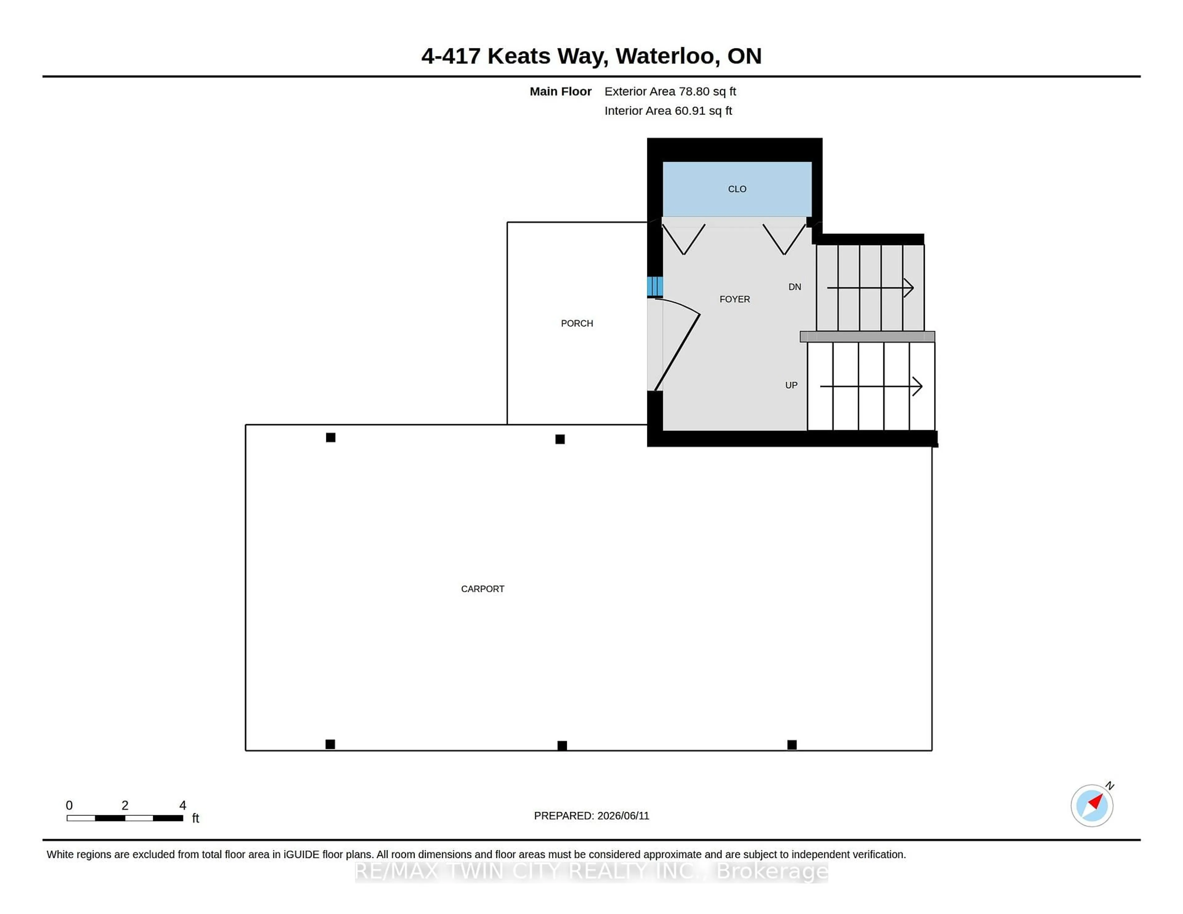 Floor plan for 417 Keats Way #4, Waterloo Ontario N2L 5S7
