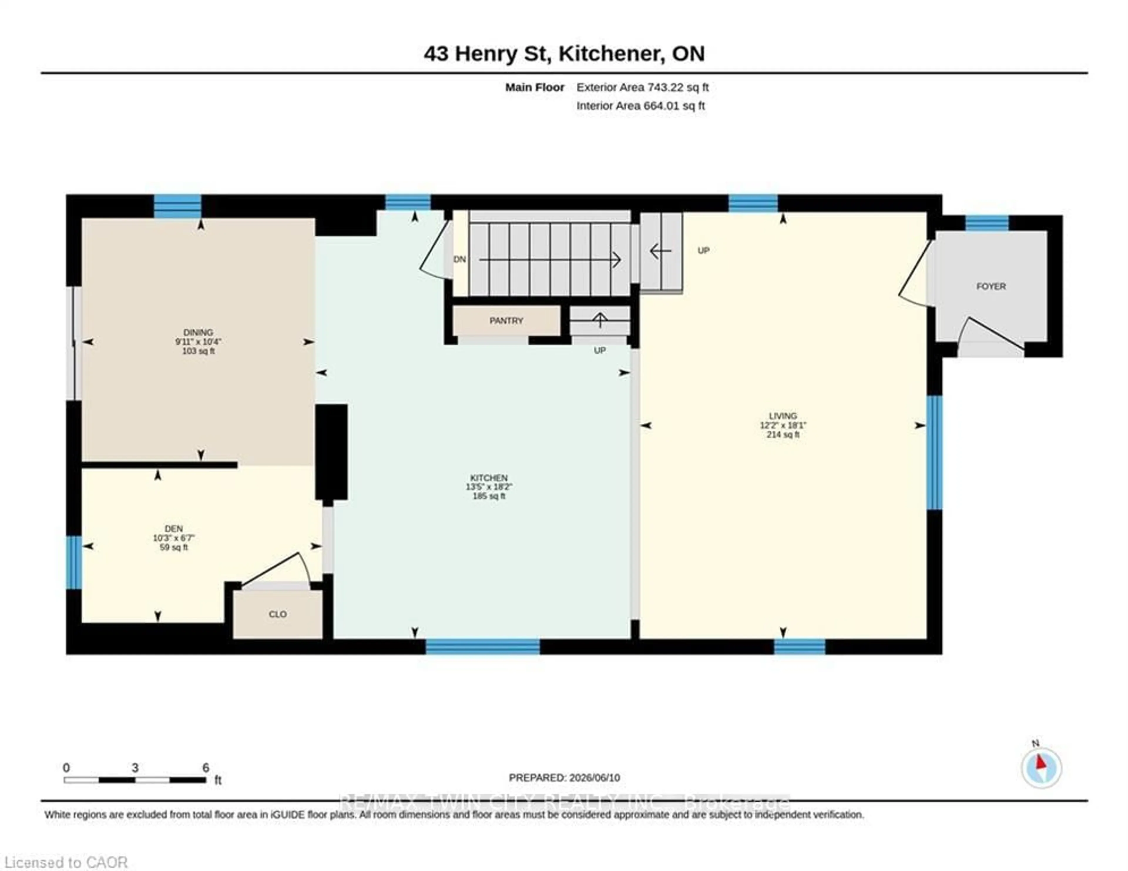Floor plan for 43 Henry St, Kitchener Ontario N2G 1P4
