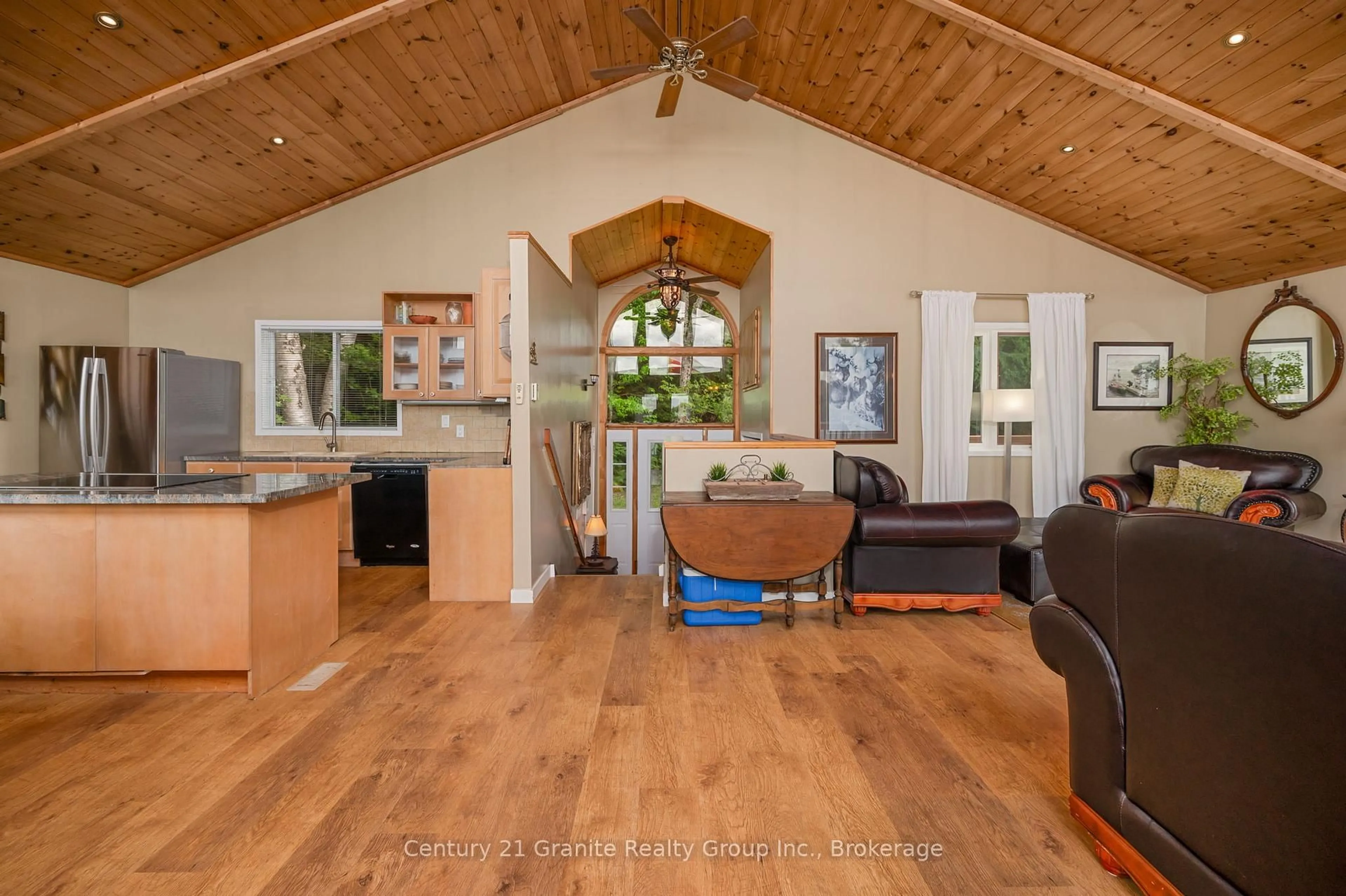 Open concept kitchen, wood/laminate floor for 1036, 1032, 105 RUTHVEN Rd, Highlands East Ontario K0L 1C0