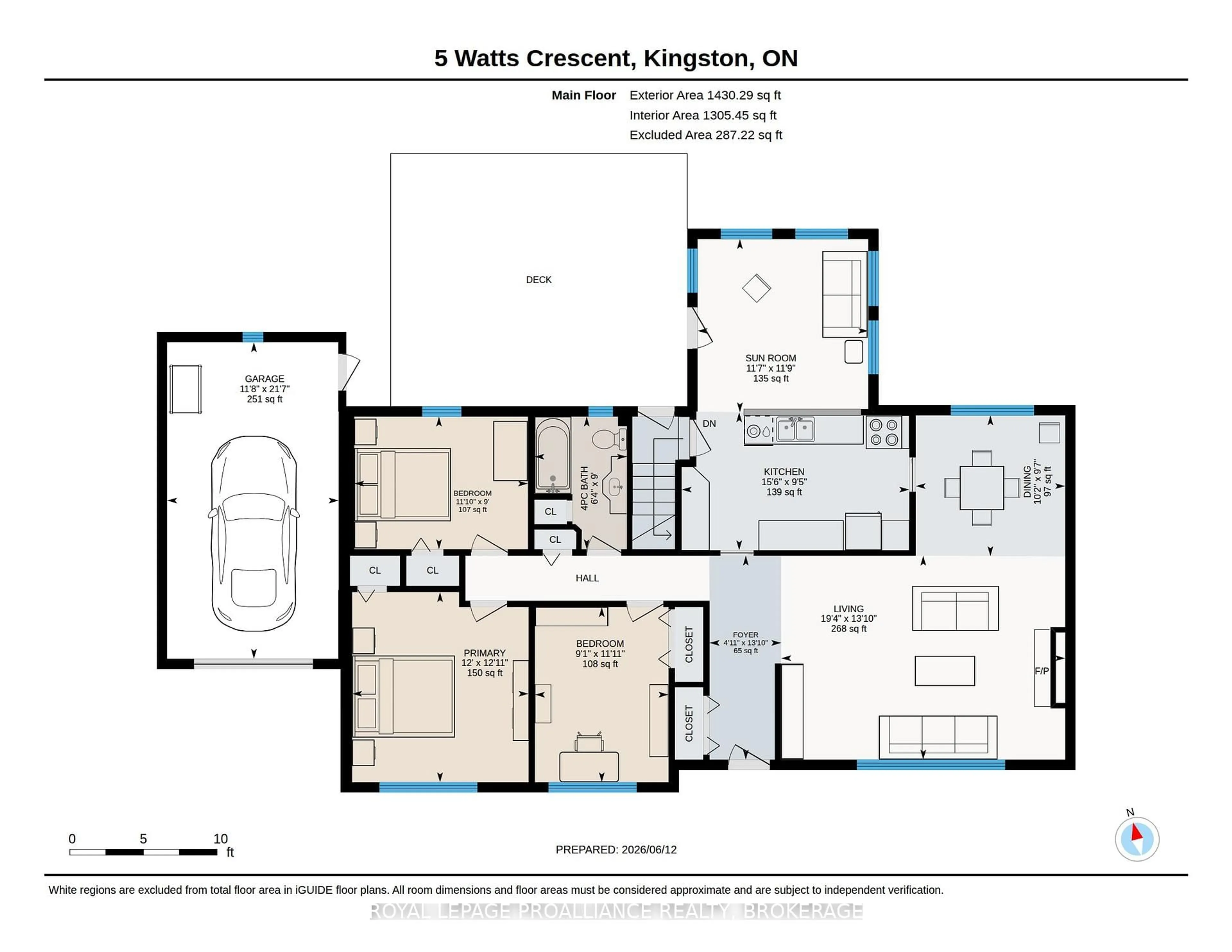 Floor plan for 5 Watts Cres, Kingston Ontario K7M 2P4