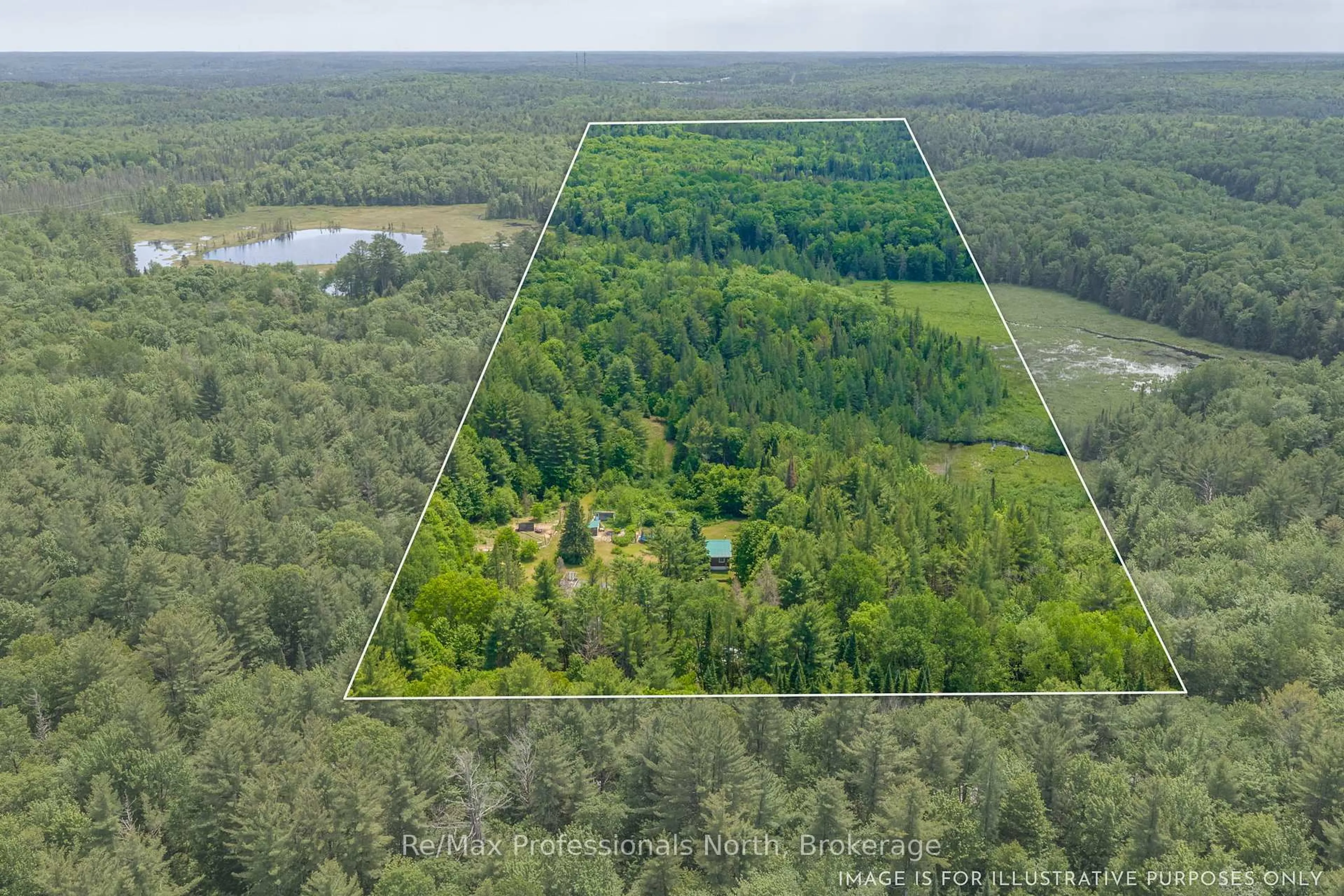 A pic from outside/outdoor area/front of a property/back of a property/a pic from drone, forest/trees view for 163 Rose Lake Rd, Huntsville Ontario P0B 1M0