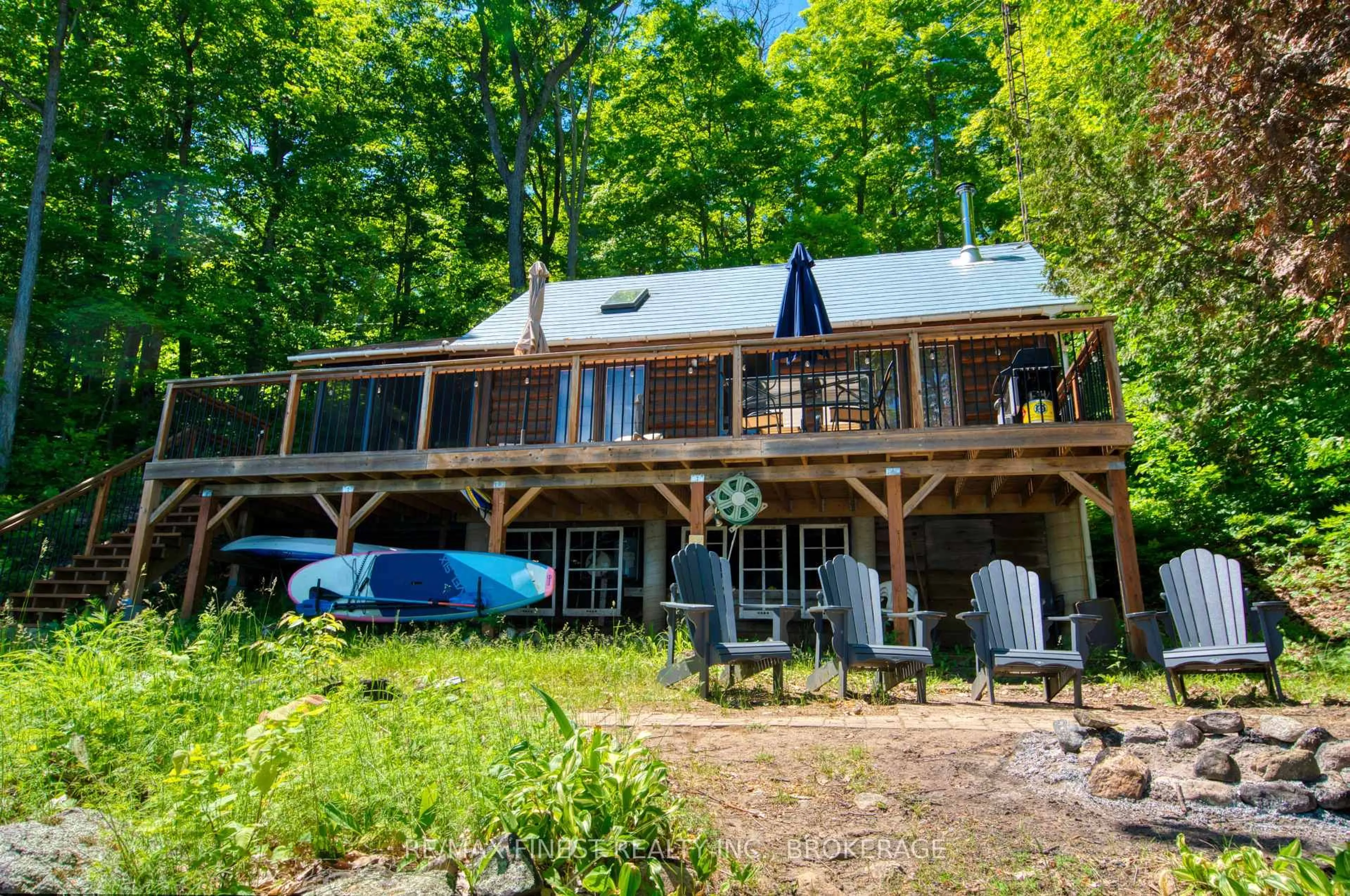 A pic from outside/outdoor area/front of a property/back of a property/a pic from drone, water/lake/river/ocean view for 96 Sandpit Lane, Tichborne Ontario K0H 2V0