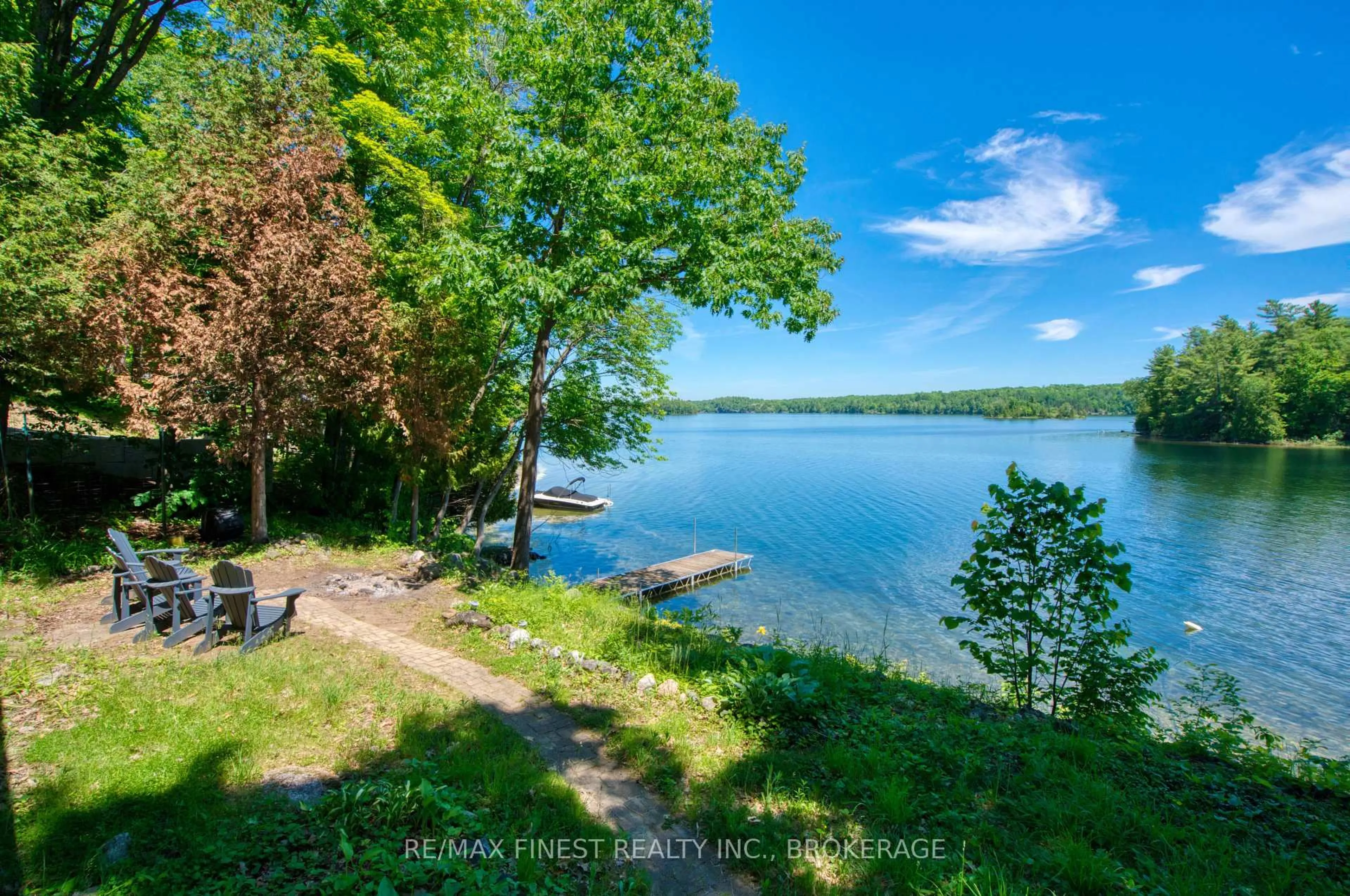 Patio, water/lake/river/ocean view for 96 Sandpit Lane, Tichborne Ontario K0H 2V0