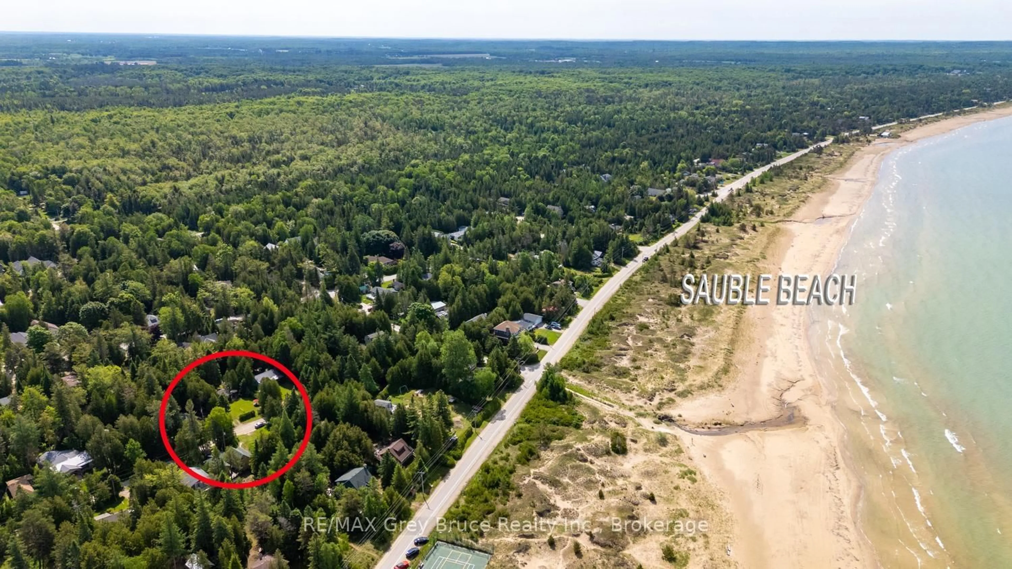 A pic from outside/outdoor area/front of a property/back of a property/a pic from drone, water/lake/river/ocean view for 11 Eldridge Ave, South Bruce Peninsula Ontario N0H 2G0