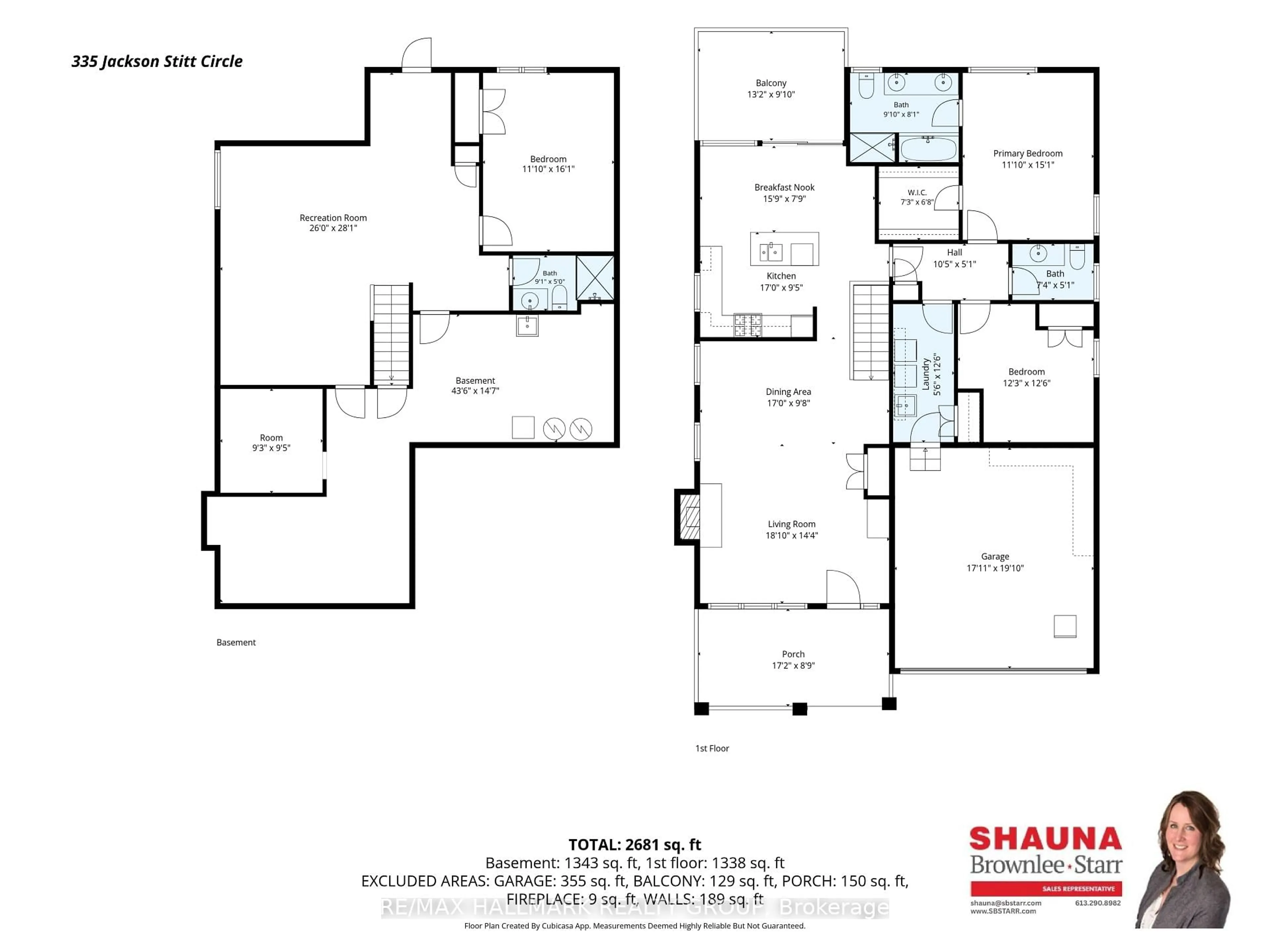 Floor plan for 335 Jackson Stitt Circ, Ottawa Ontario K2S 0C4