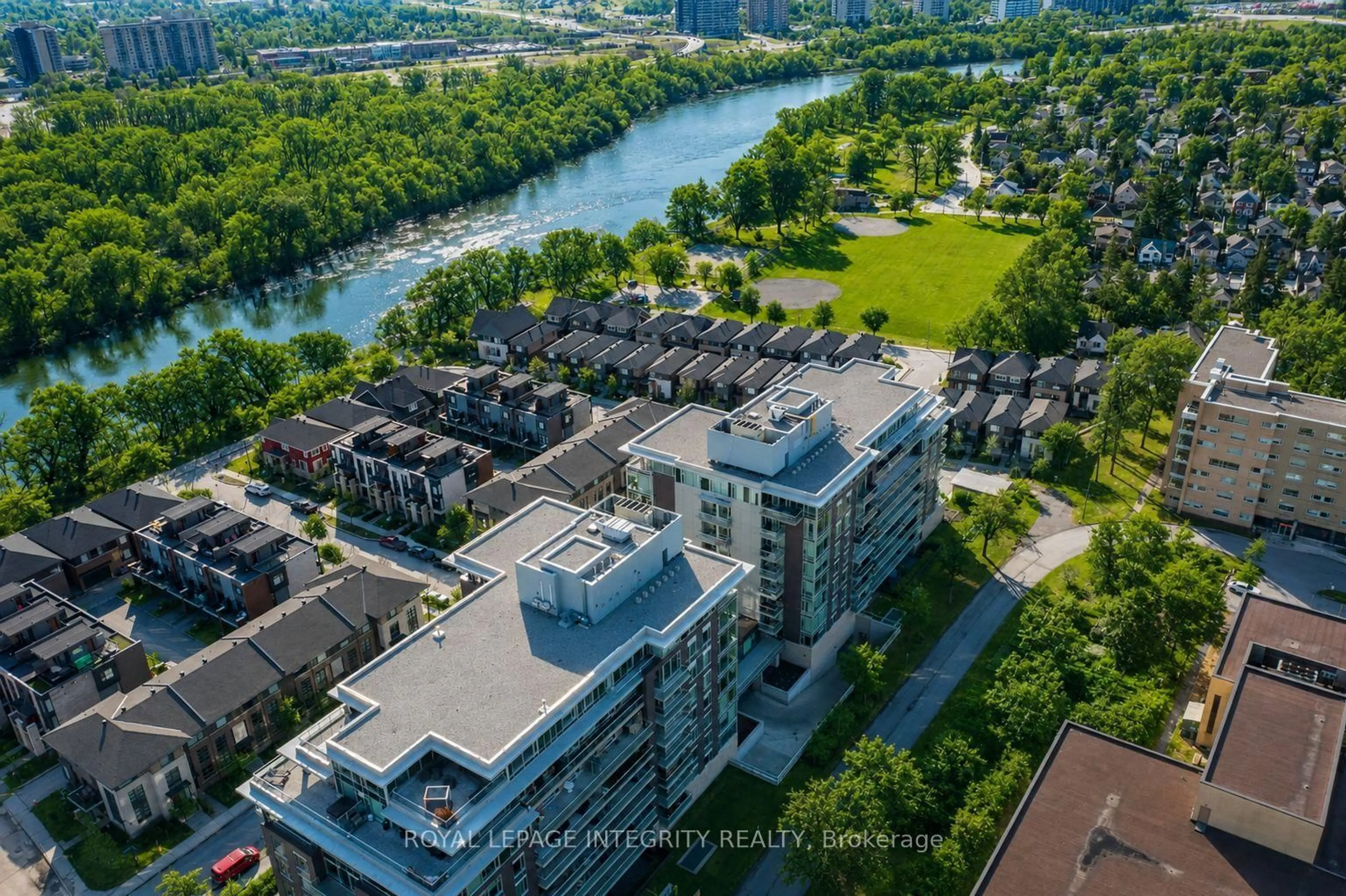 A pic from outside/outdoor area/front of a property/back of a property/a pic from drone, city buildings view from balcony for 530 De Mazenod Ave #612, Ottawa Ontario K1S 5W8