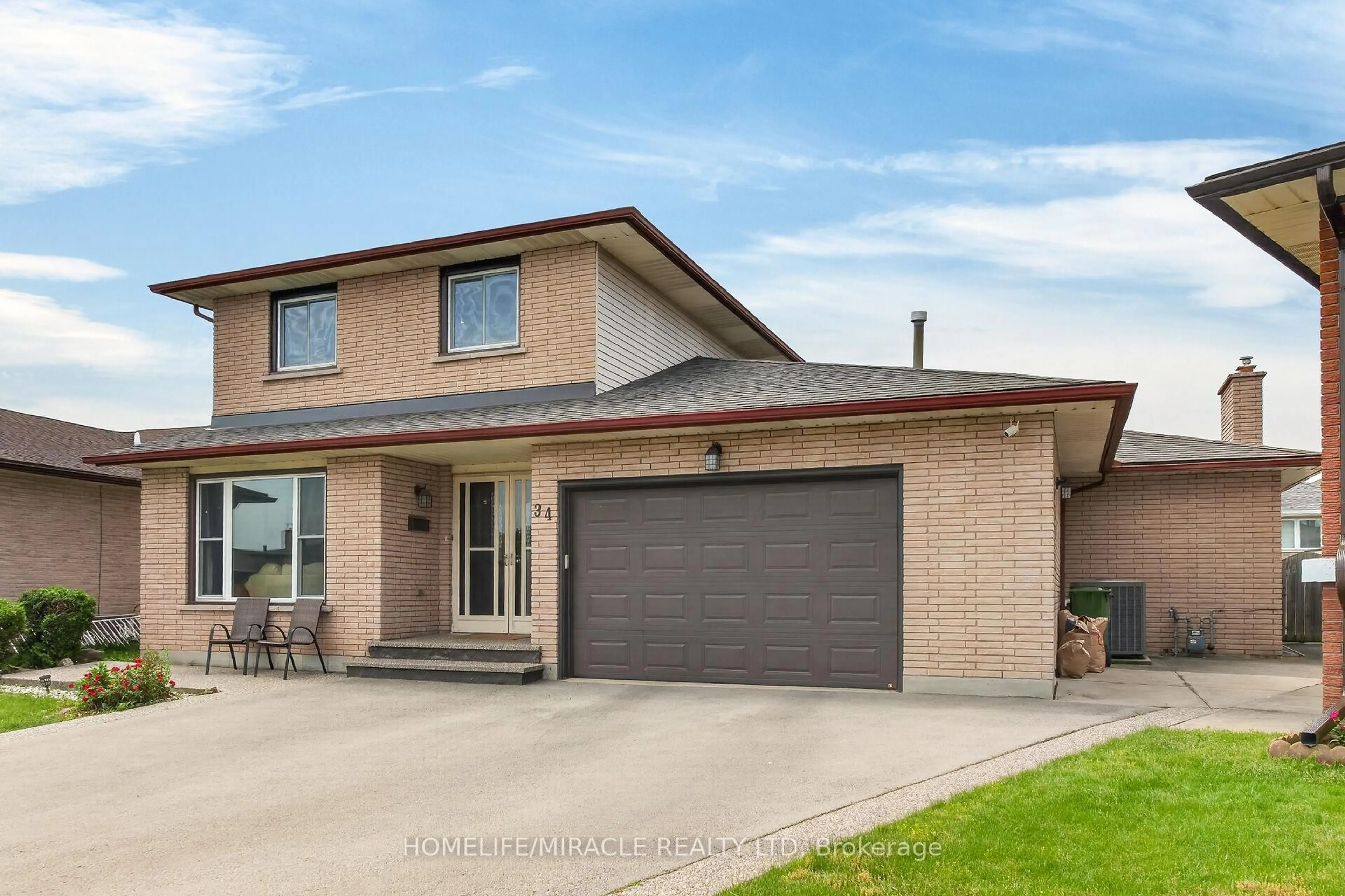 Home with brick exterior material, street for 34 Capri Cres, Hamilton Ontario L8E 4J7