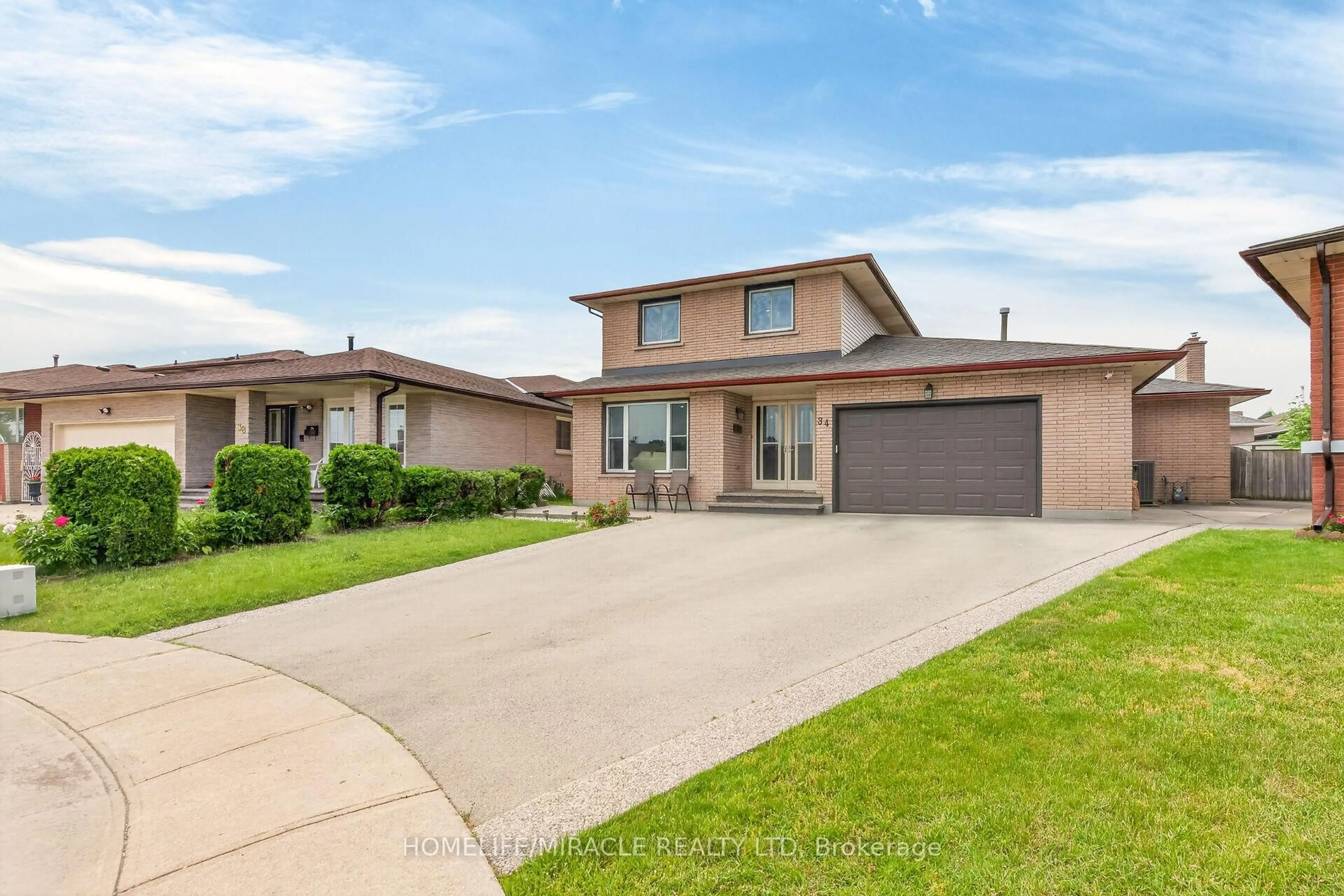 Home with brick exterior material, street for 34 Capri Cres, Hamilton Ontario L8E 4J7