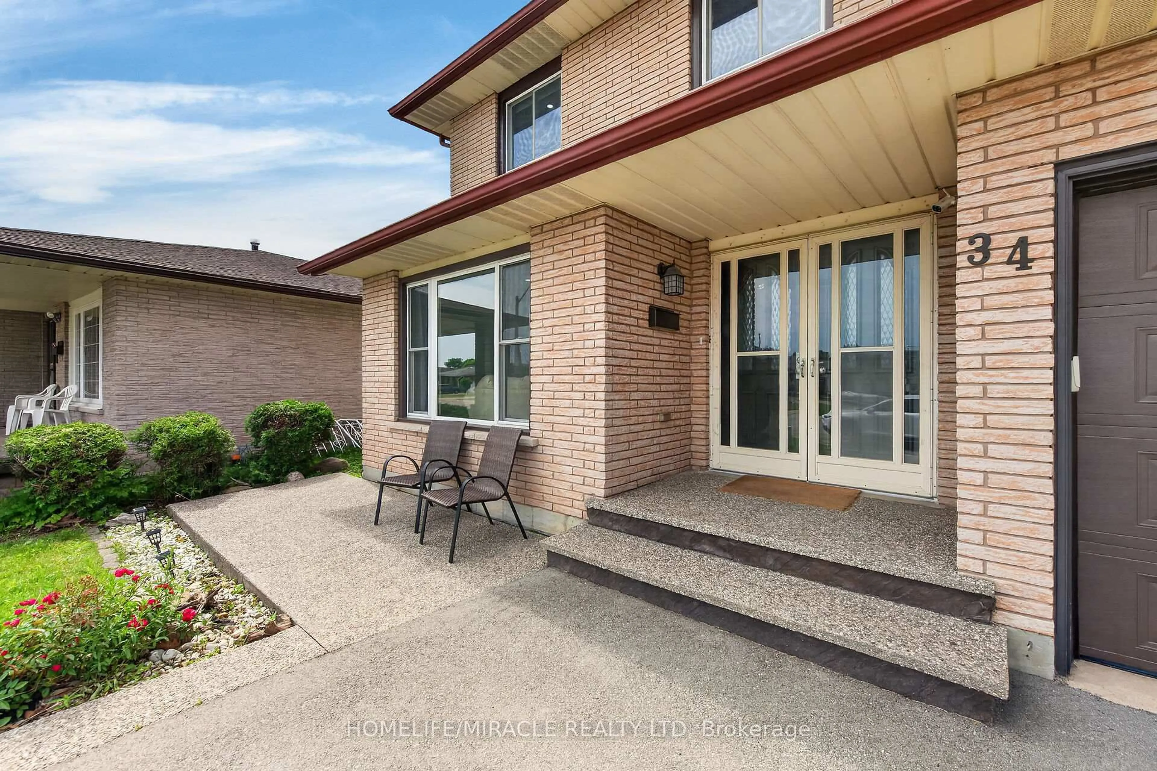Home with brick exterior material, street for 34 Capri Cres, Hamilton Ontario L8E 4J7