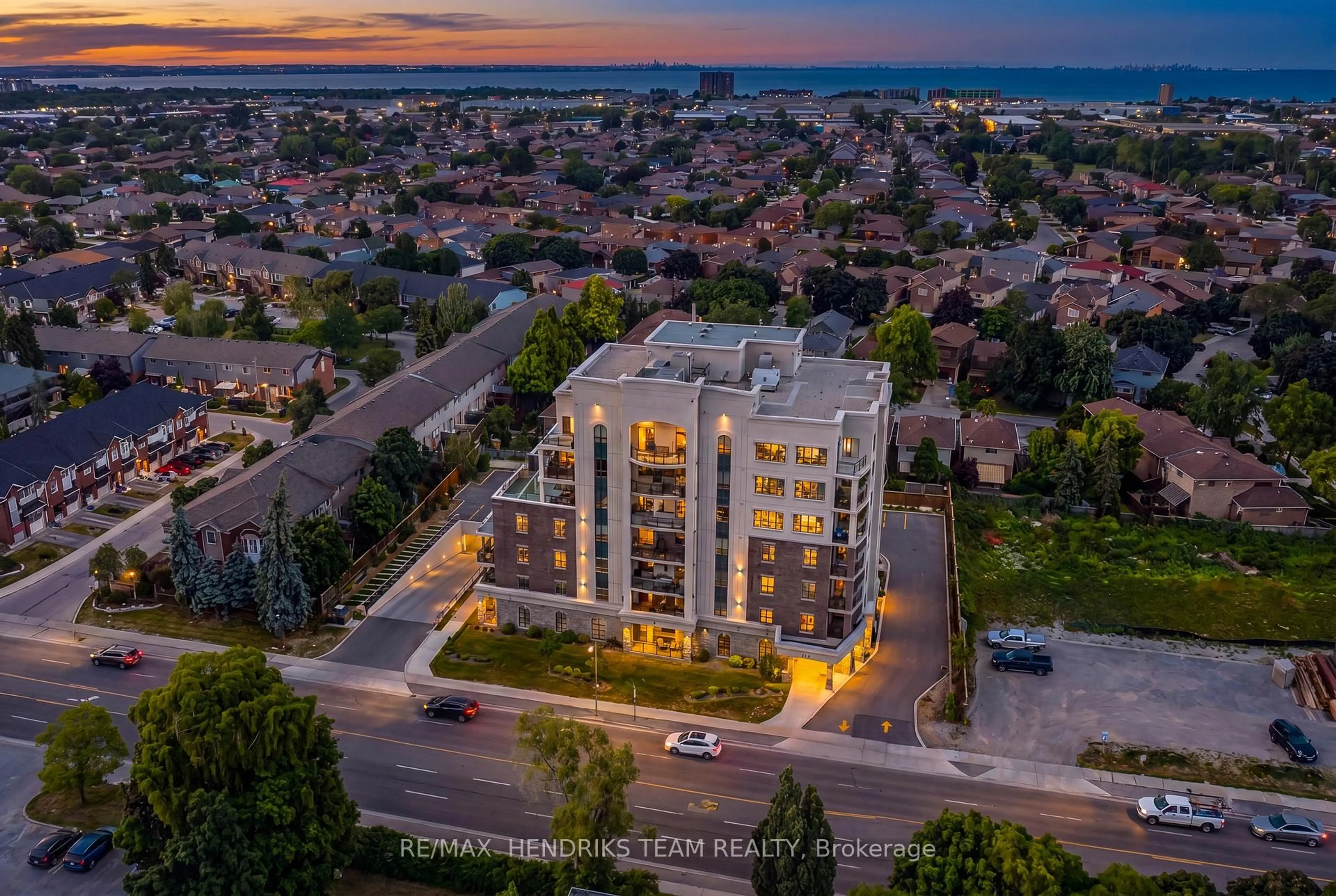 A pic from outside/outdoor area/front of a property/back of a property/a pic from drone, city buildings view from balcony for 319 Highway 8 #304, Hamilton Ontario L8G 0B1