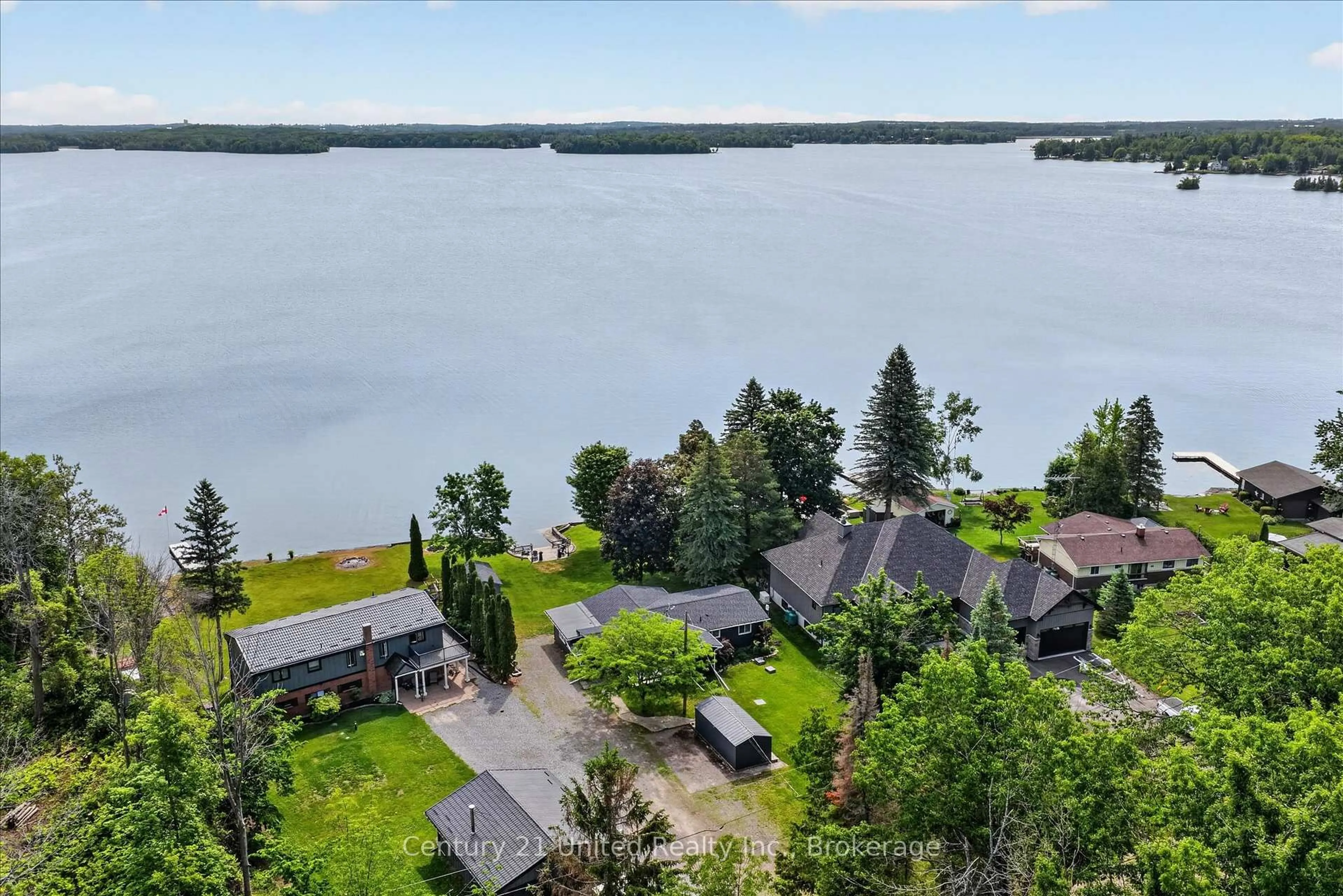 A pic from outside/outdoor area/front of a property/back of a property/a pic from drone, water/lake/river/ocean view for 1515 O'Connor Dr, Selwyn Ontario K0L 1T0