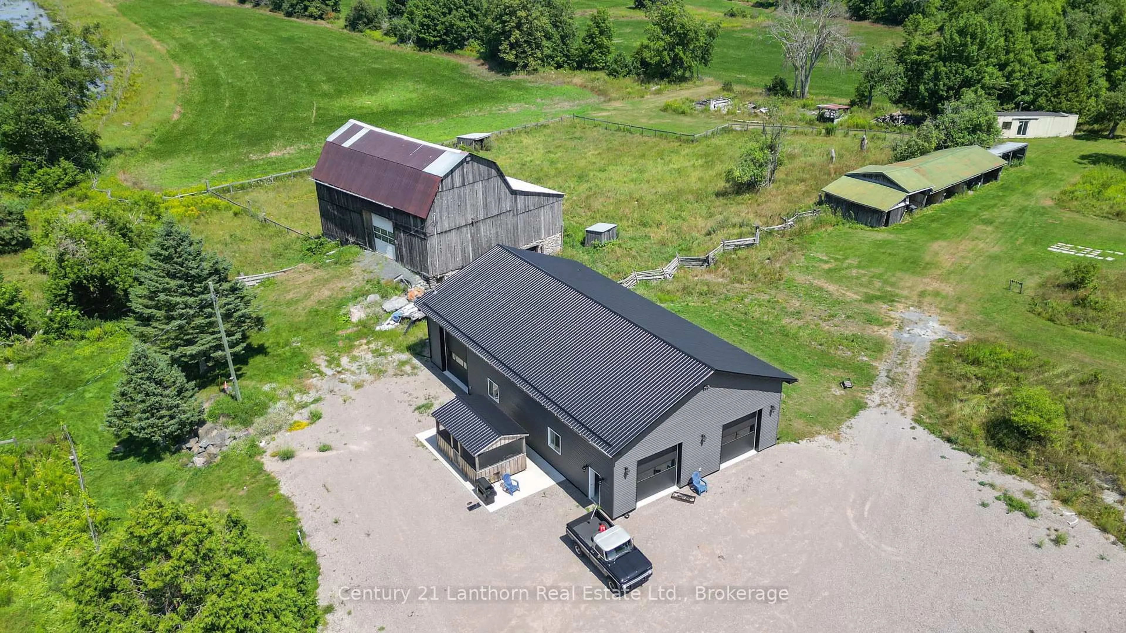 A pic from outside/outdoor area/front of a property/back of a property/a pic from drone, building for 495 Barker Rd, Madoc Ontario K0K 2K0