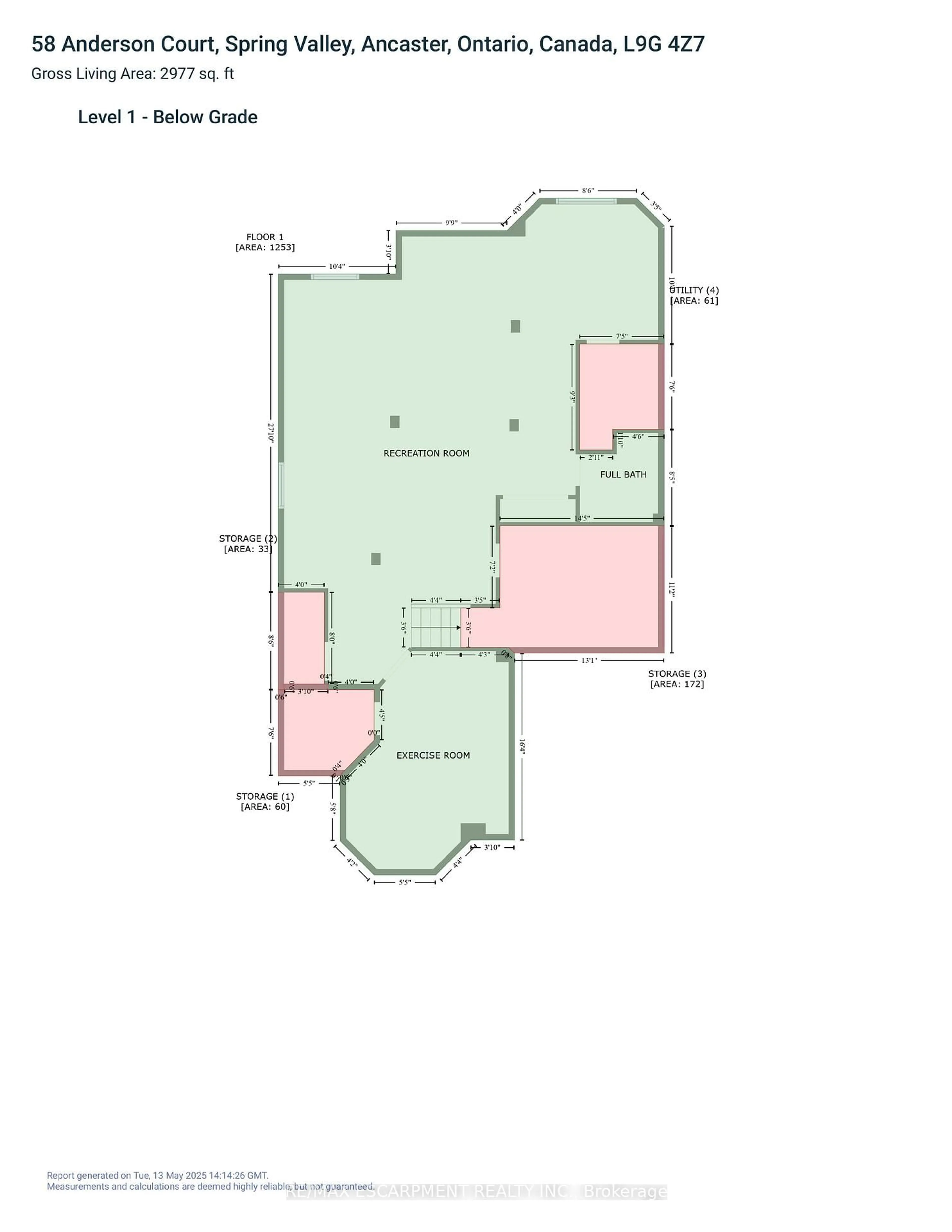 Floor plan for 58 ANDERSON Crt, Hamilton Ontario L9G 4Z7