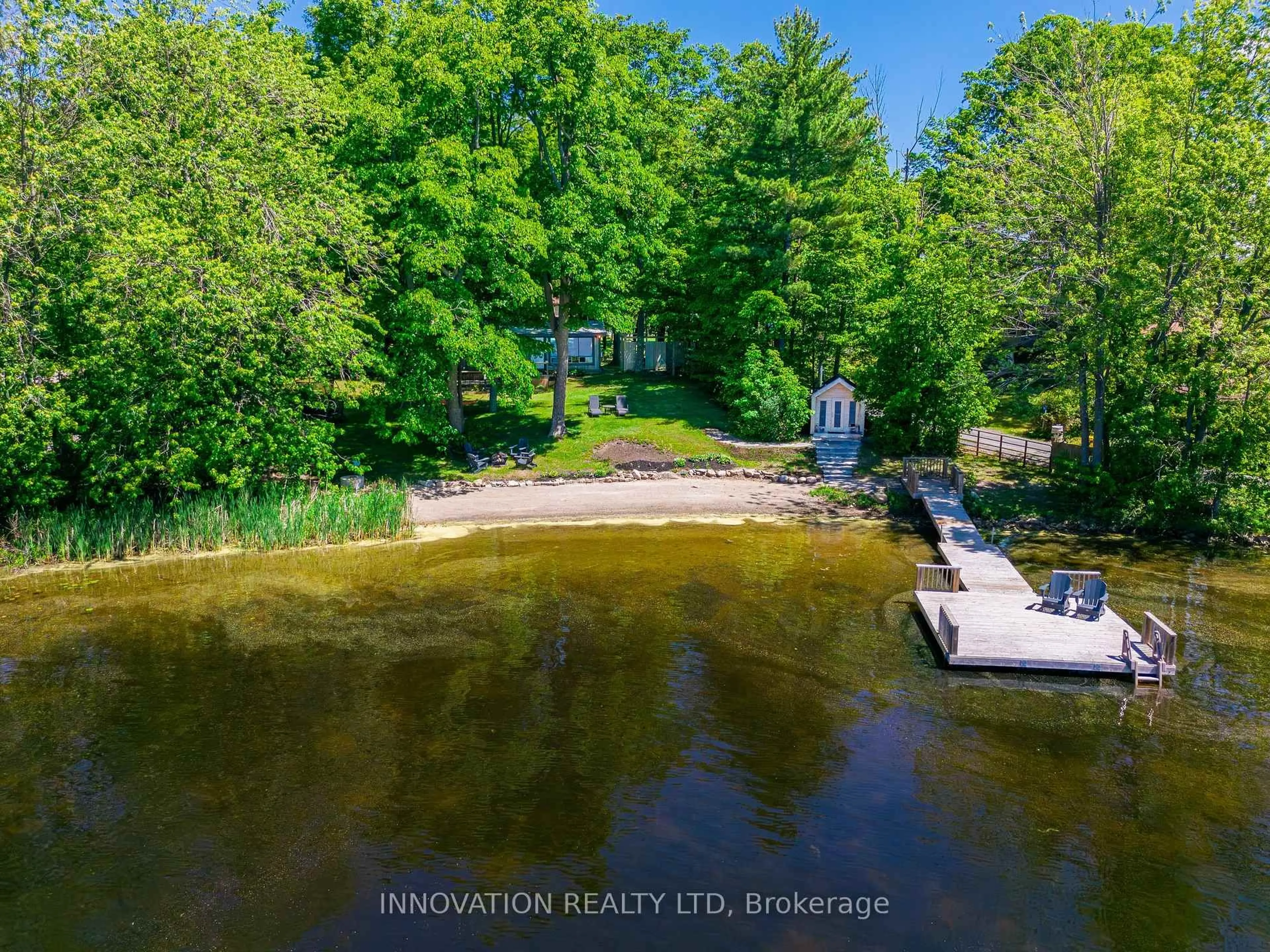 A pic from outside/outdoor area/front of a property/back of a property/a pic from drone, water/lake/river/ocean view for 102 Norway Point Rd, Carleton Place Ontario K7C 4K8