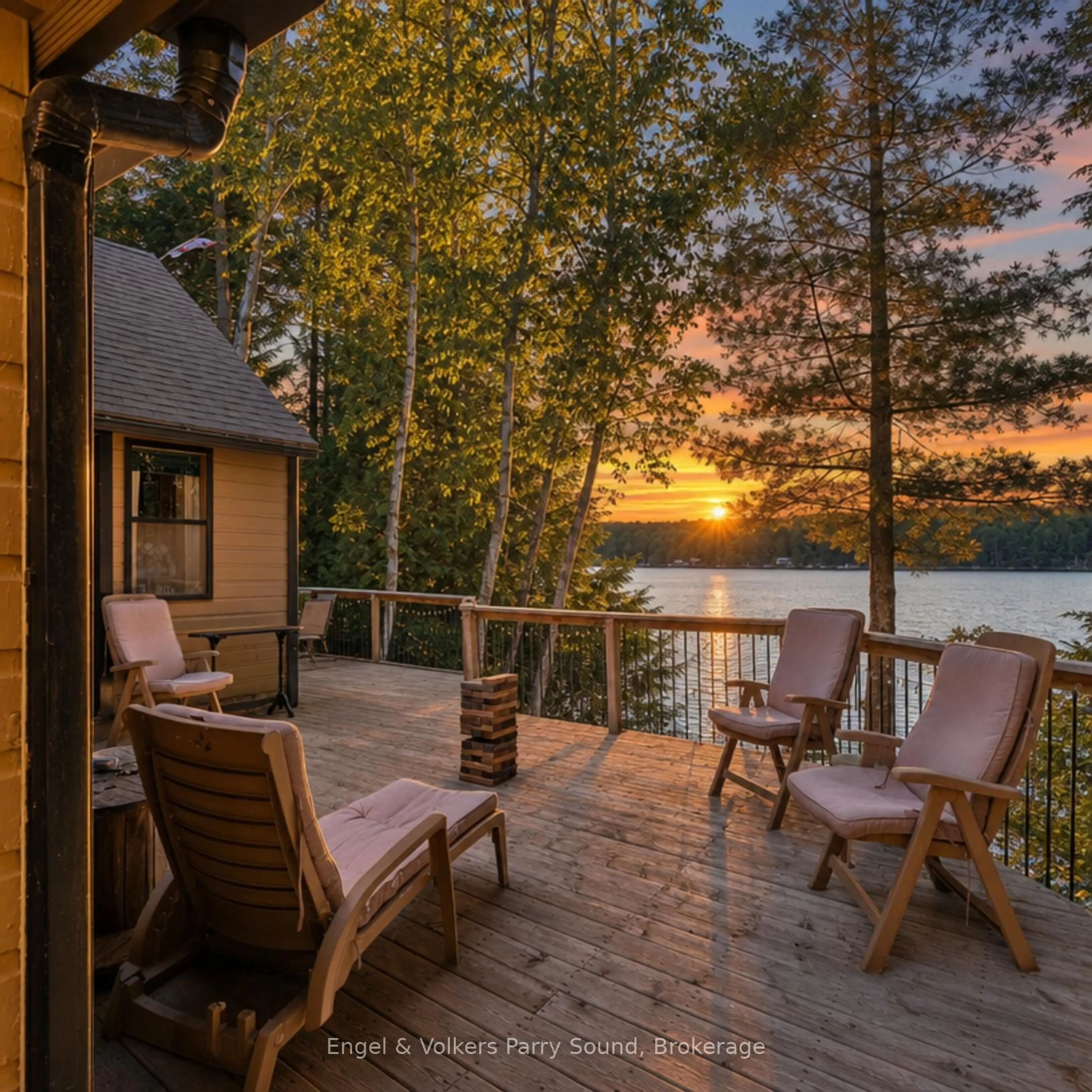 Patio, water/lake/river/ocean view for 52 Island B, McDougall Ontario P2A 2W7