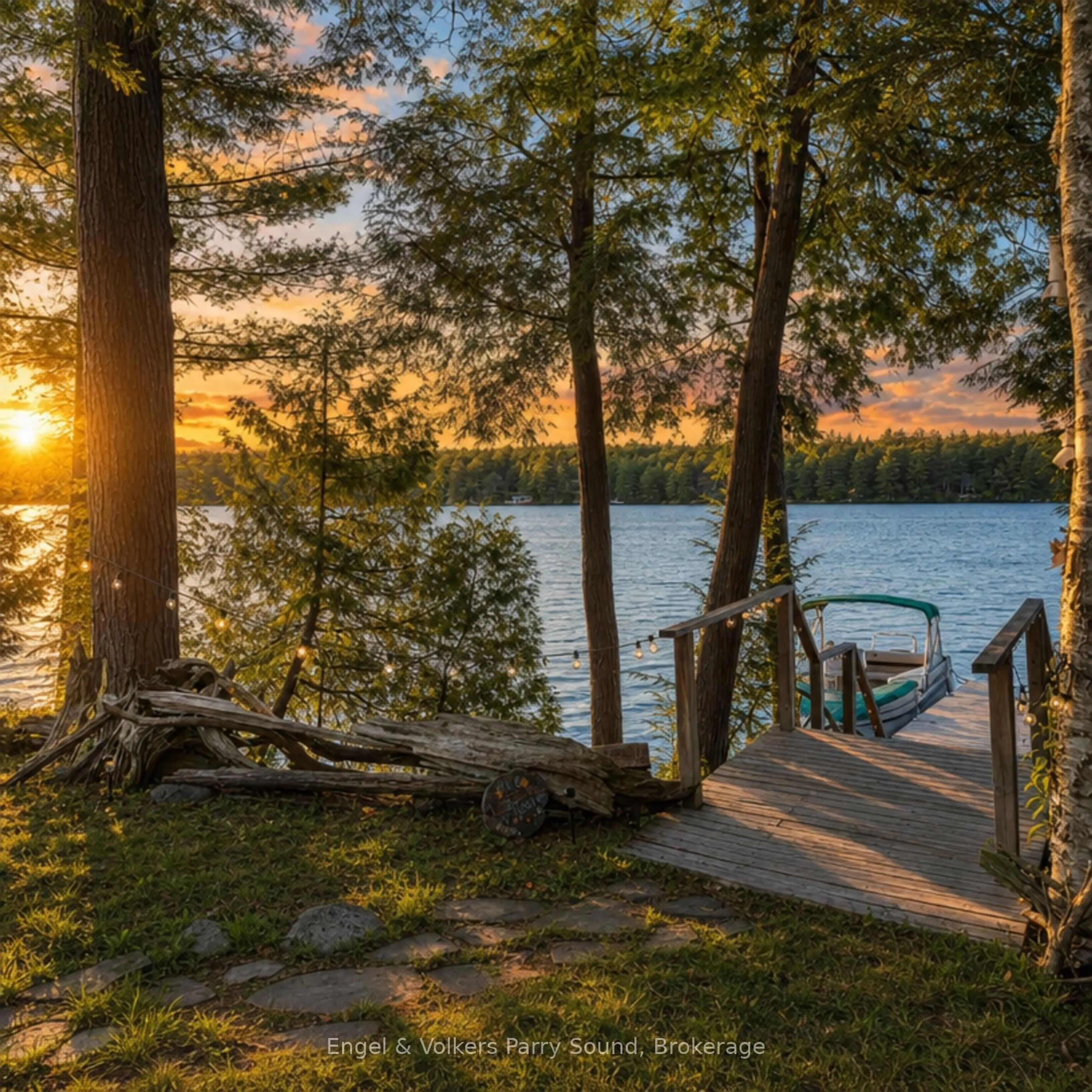 Patio, water/lake/river/ocean view for 52 Island B, McDougall Ontario P2A 2W7