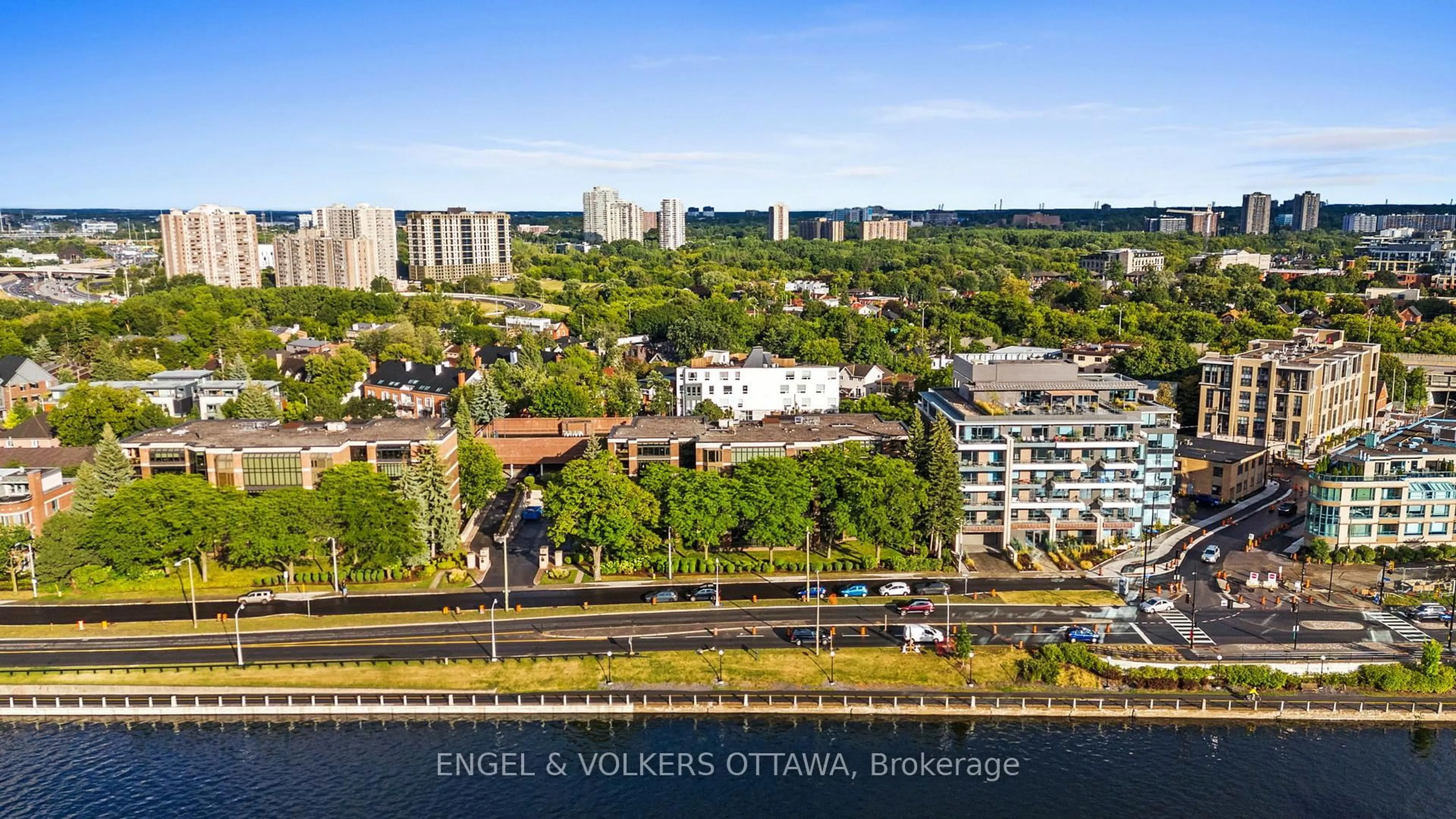 A pic from outside/outdoor area/front of a property/back of a property/a pic from drone, city buildings view from balcony for 111 Echo Dr #406, Ottawa Ontario K1S 5K8
