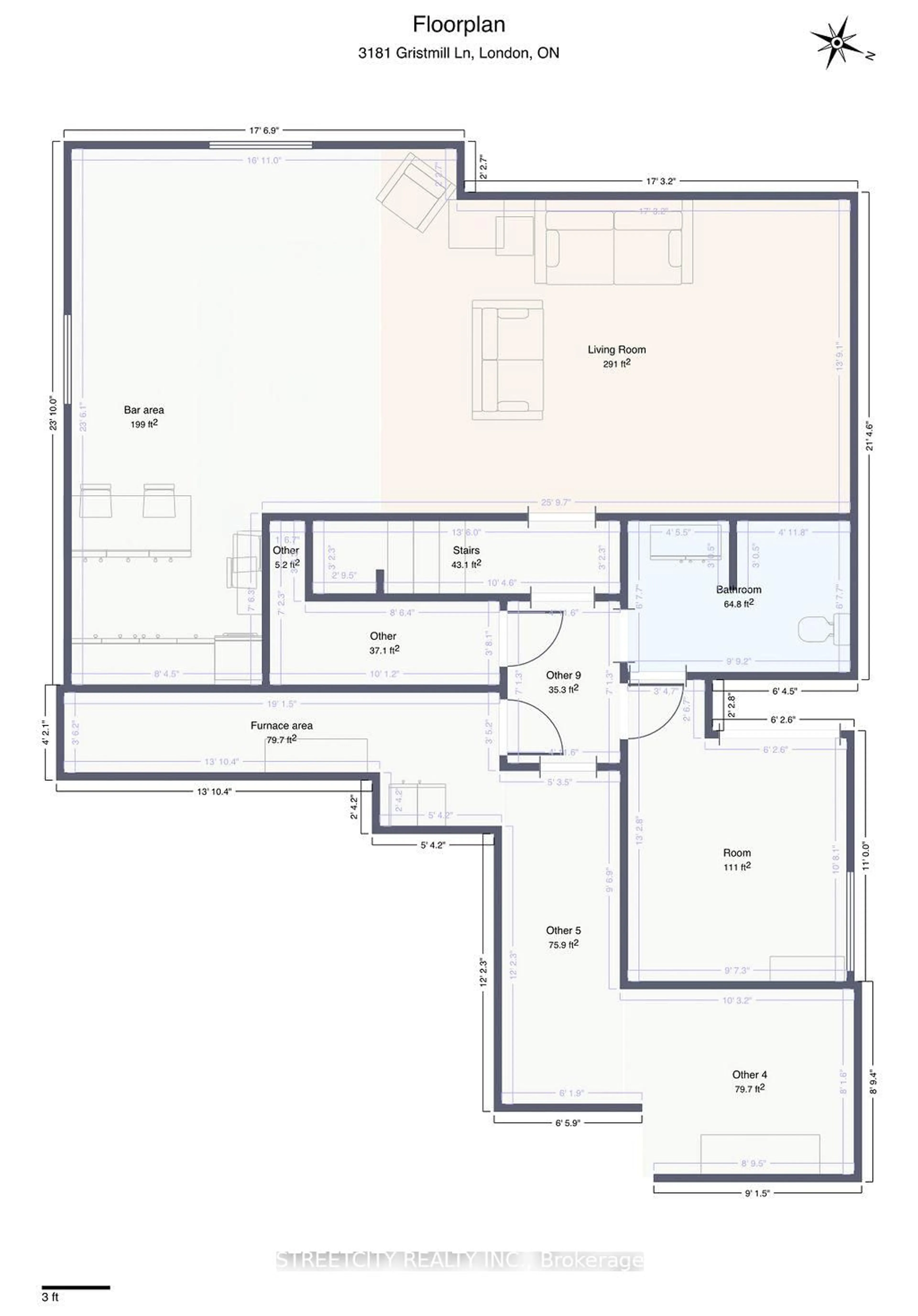 Floor plan for 3181 Gristmill Lane, London South Ontario N6P 0C1