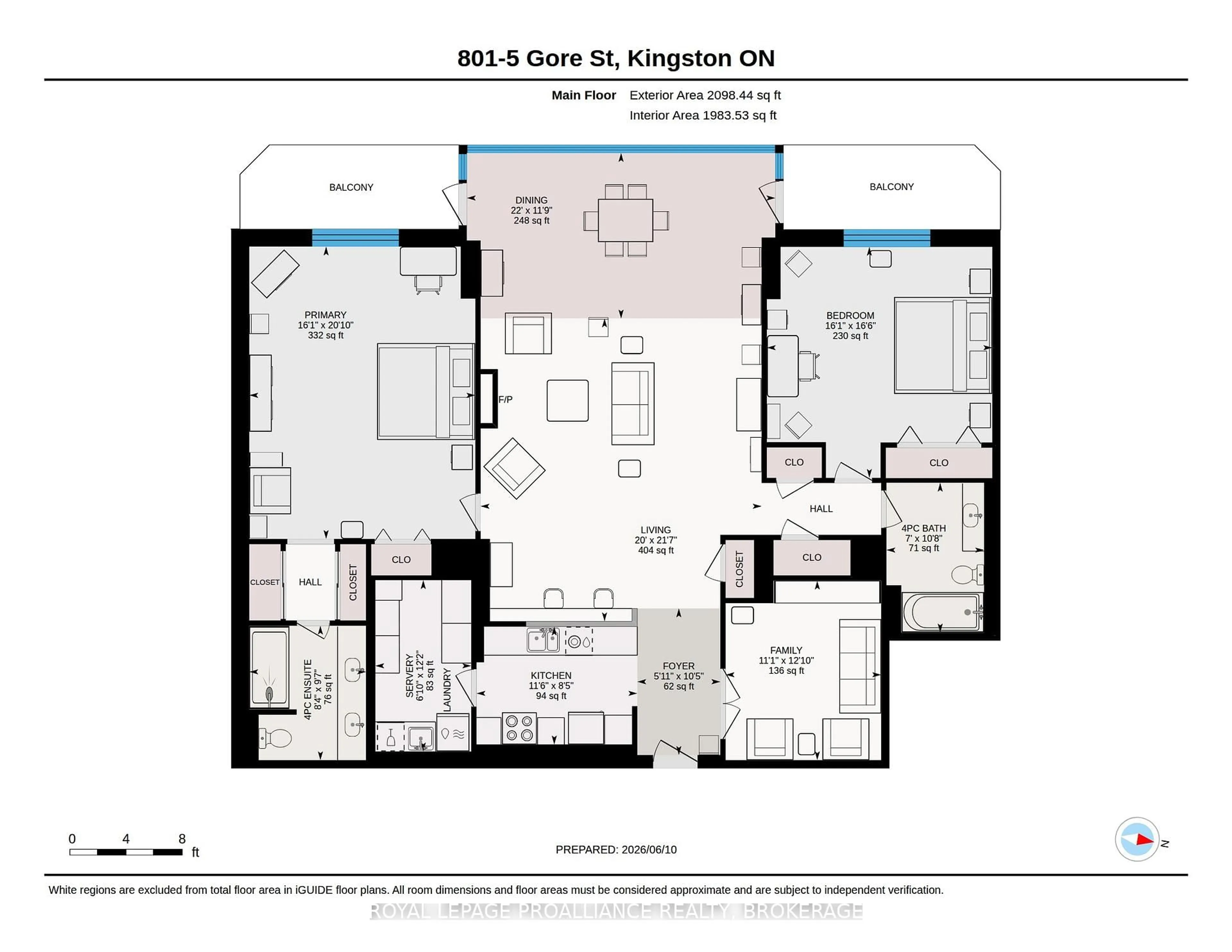 Floor plan for 5 Gore St #801, Kingston Ontario K7L 0A1