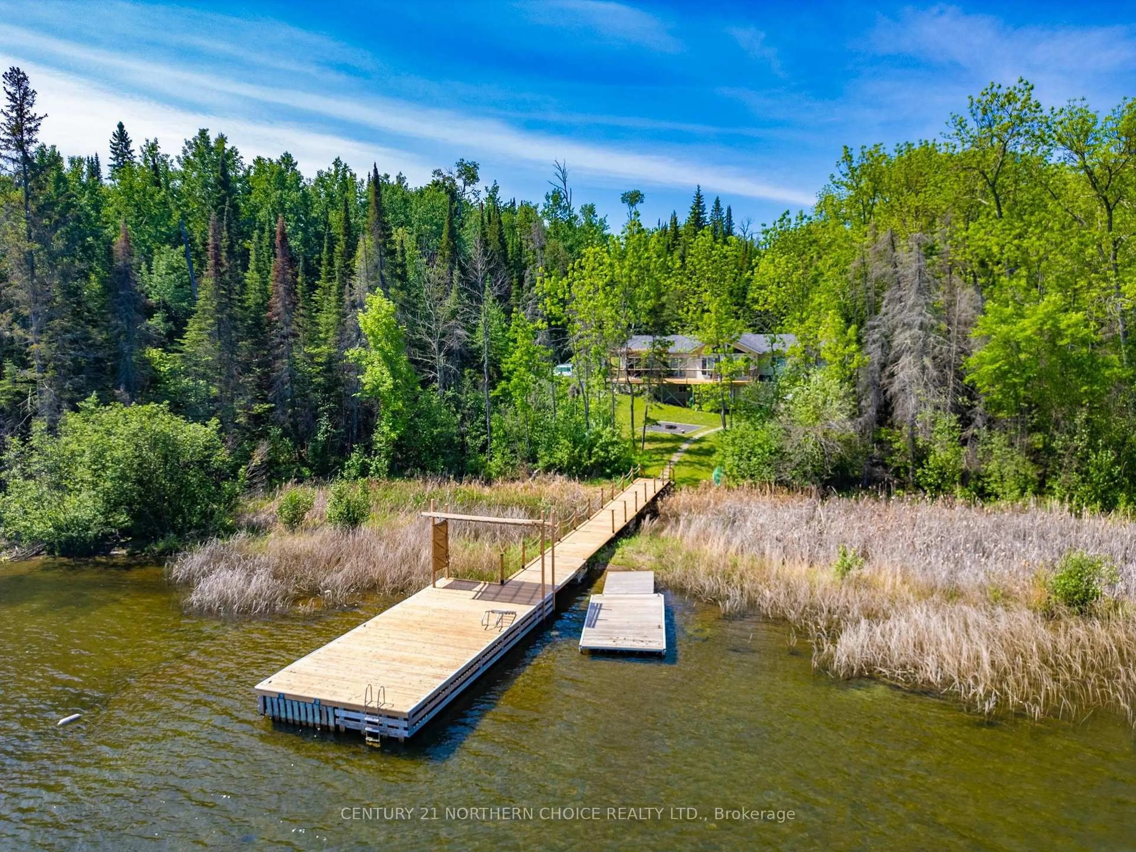 A pic from outside/outdoor area/front of a property/back of a property/a pic from drone, water/lake/river/ocean view for 36 Poplar Bay Rd, First Nations Ontario P0X 1C0