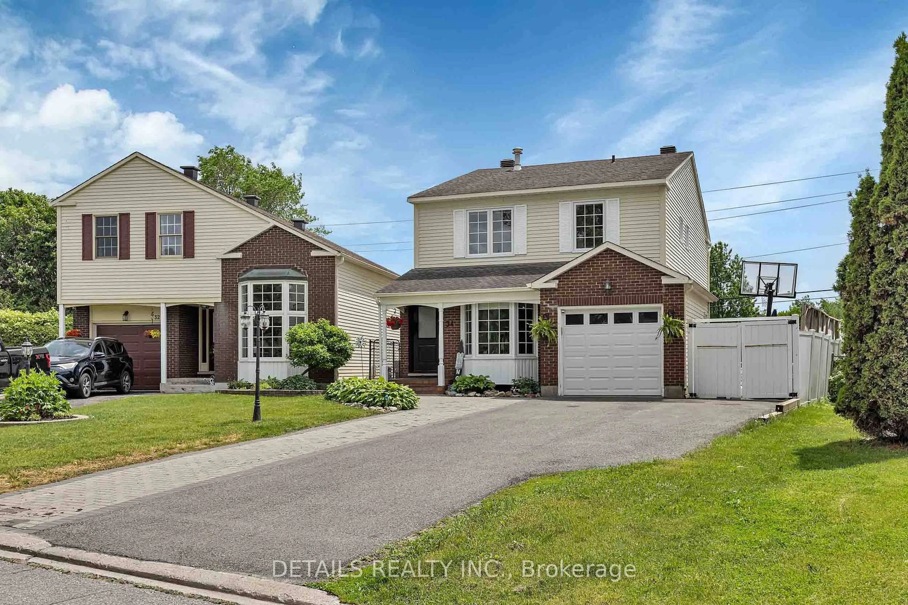 Home with vinyl exterior material, street for 34 Raftus Sq, Ottawa Ontario K2J 1J3
