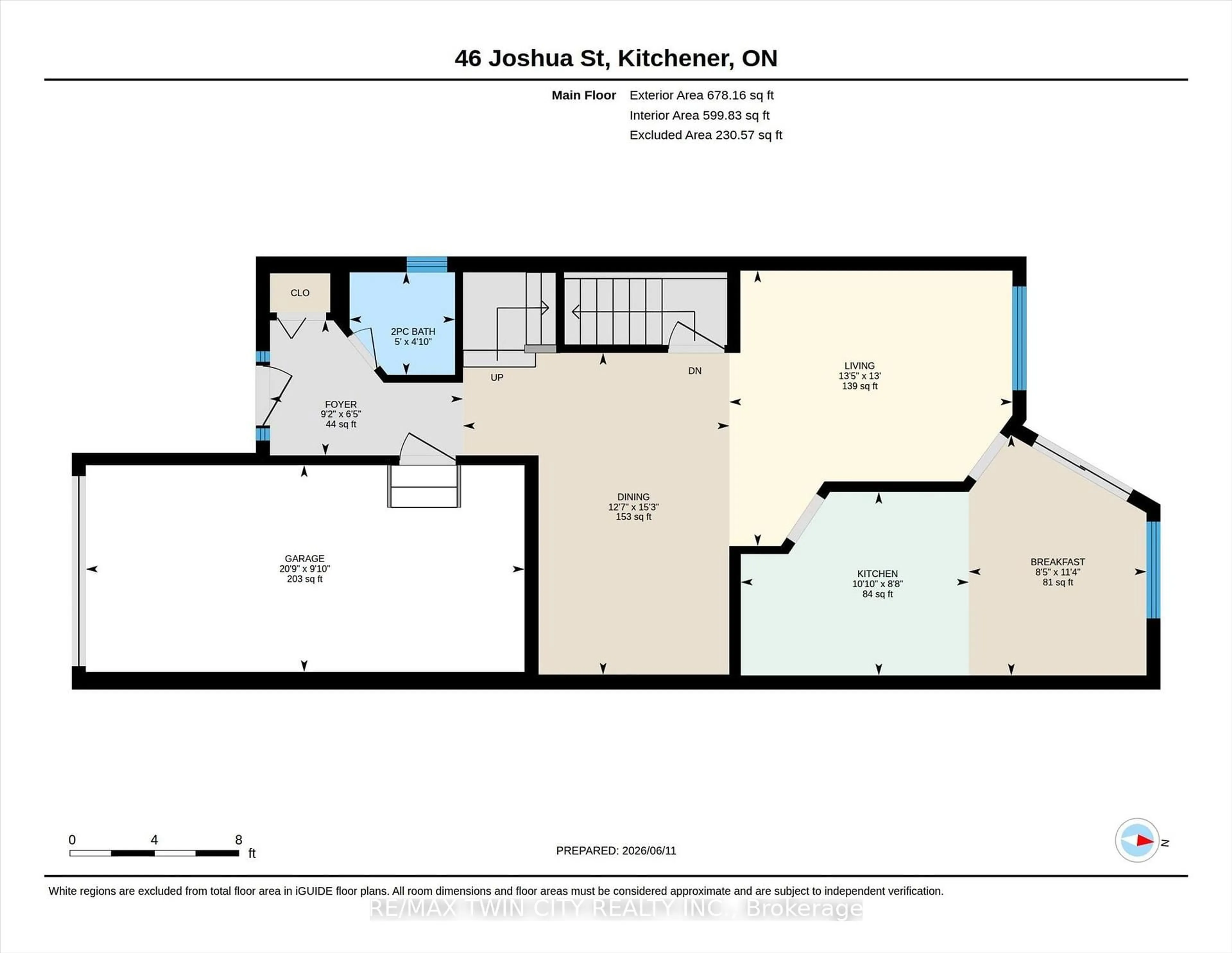 Floor plan for 46 Joshua St, Kitchener Ontario N2C 2T4