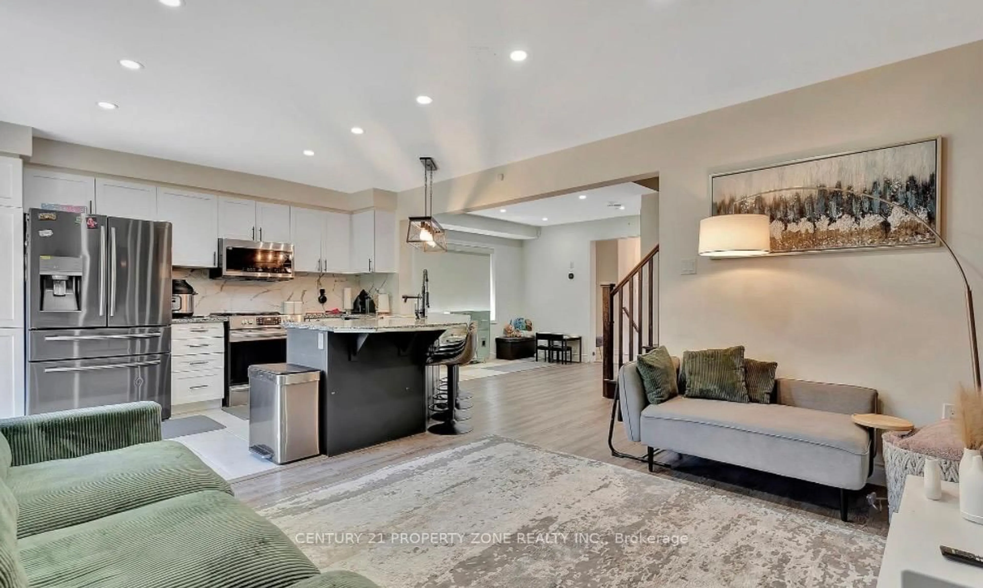 Open concept kitchen, ceramic/tile floor for 254 Waterbrook Lane, Kitchener Ontario N2P 0H7