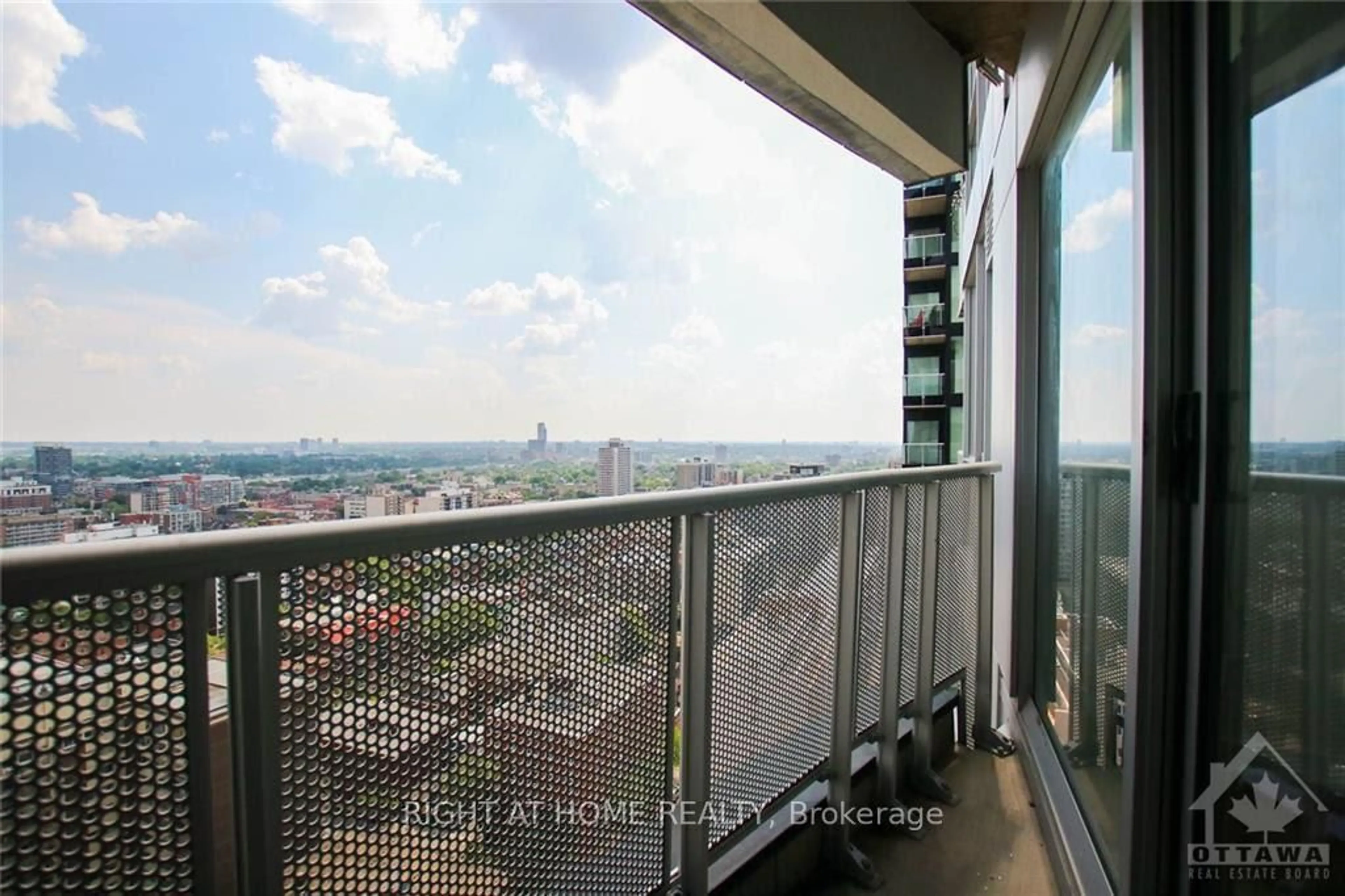 Balcony in the apartment, city buildings view from balcony for 40 Nepean St #2306, Ottawa Ontario K2P 0X5