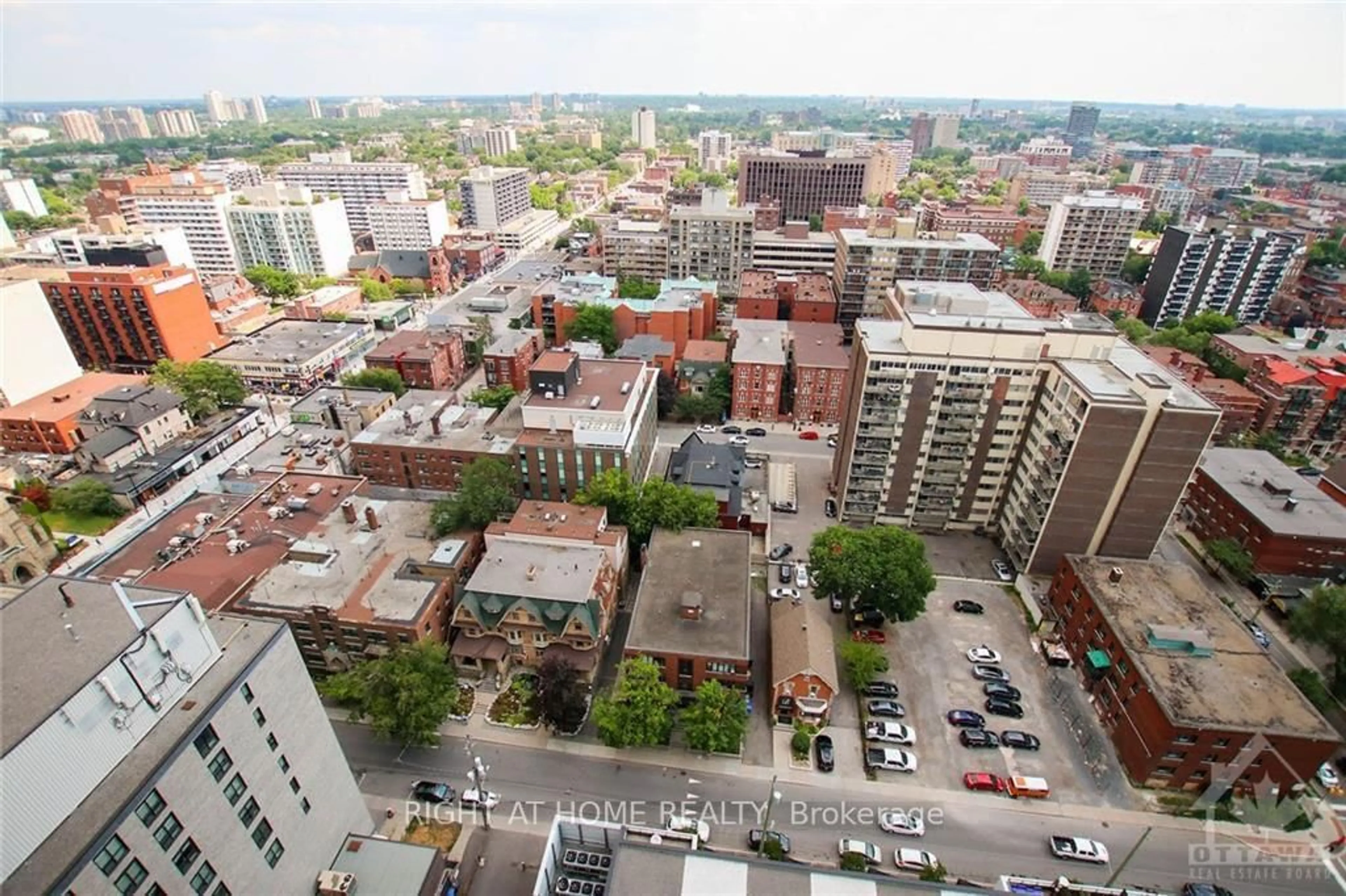Patio, city buildings view from balcony for 40 Nepean St #2306, Ottawa Ontario K2P 0X5