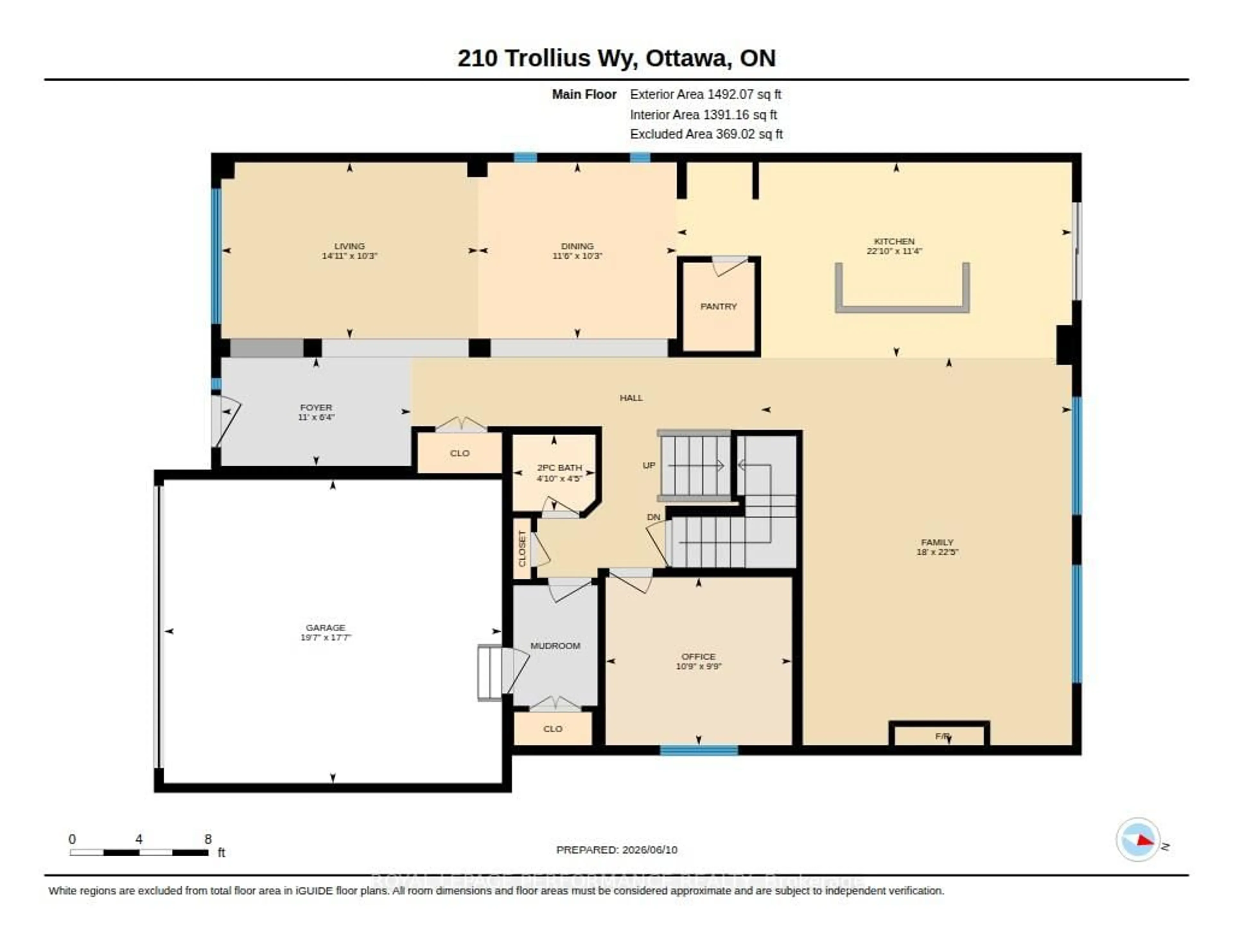 Floor plan for 210 Trollius Way, Ottawa Ontario K1T 0R7