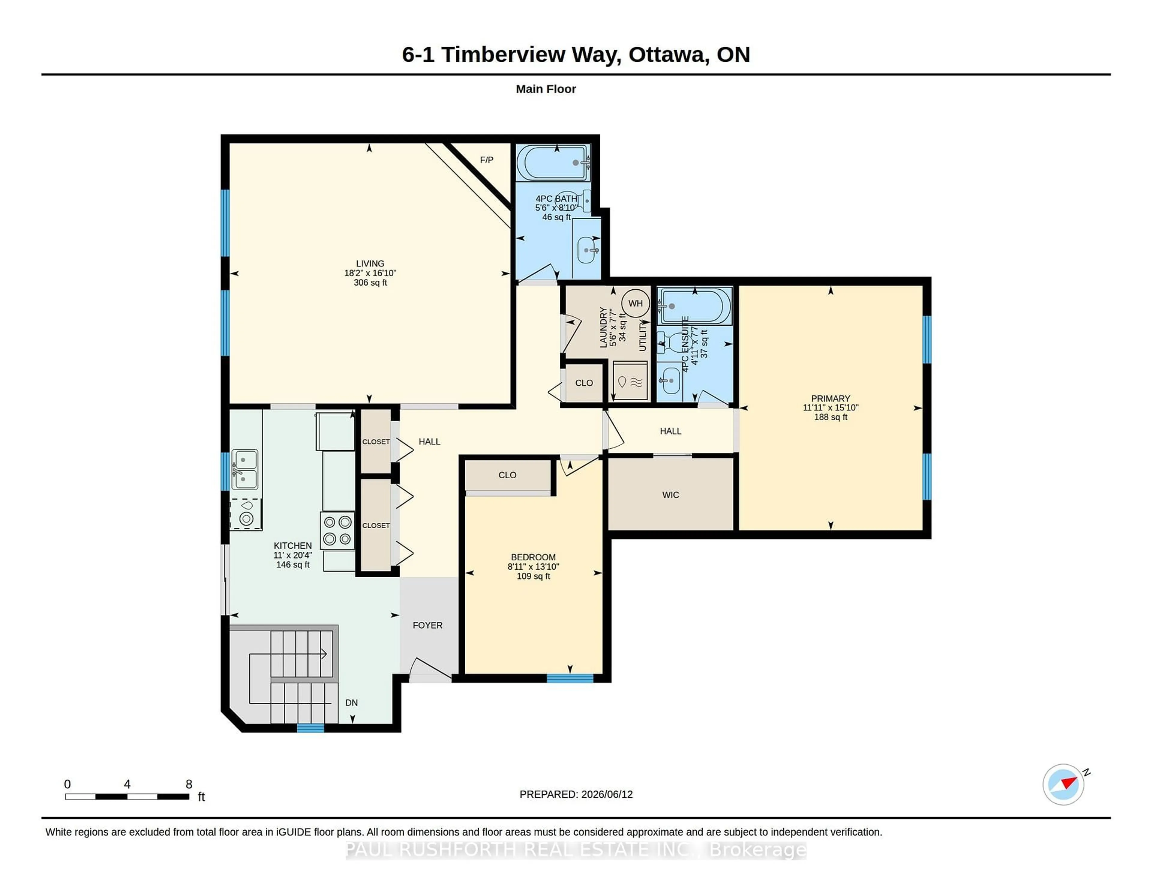 Floor plan for 1 Timberview Way #6, Nepean Ontario K2H 9M7