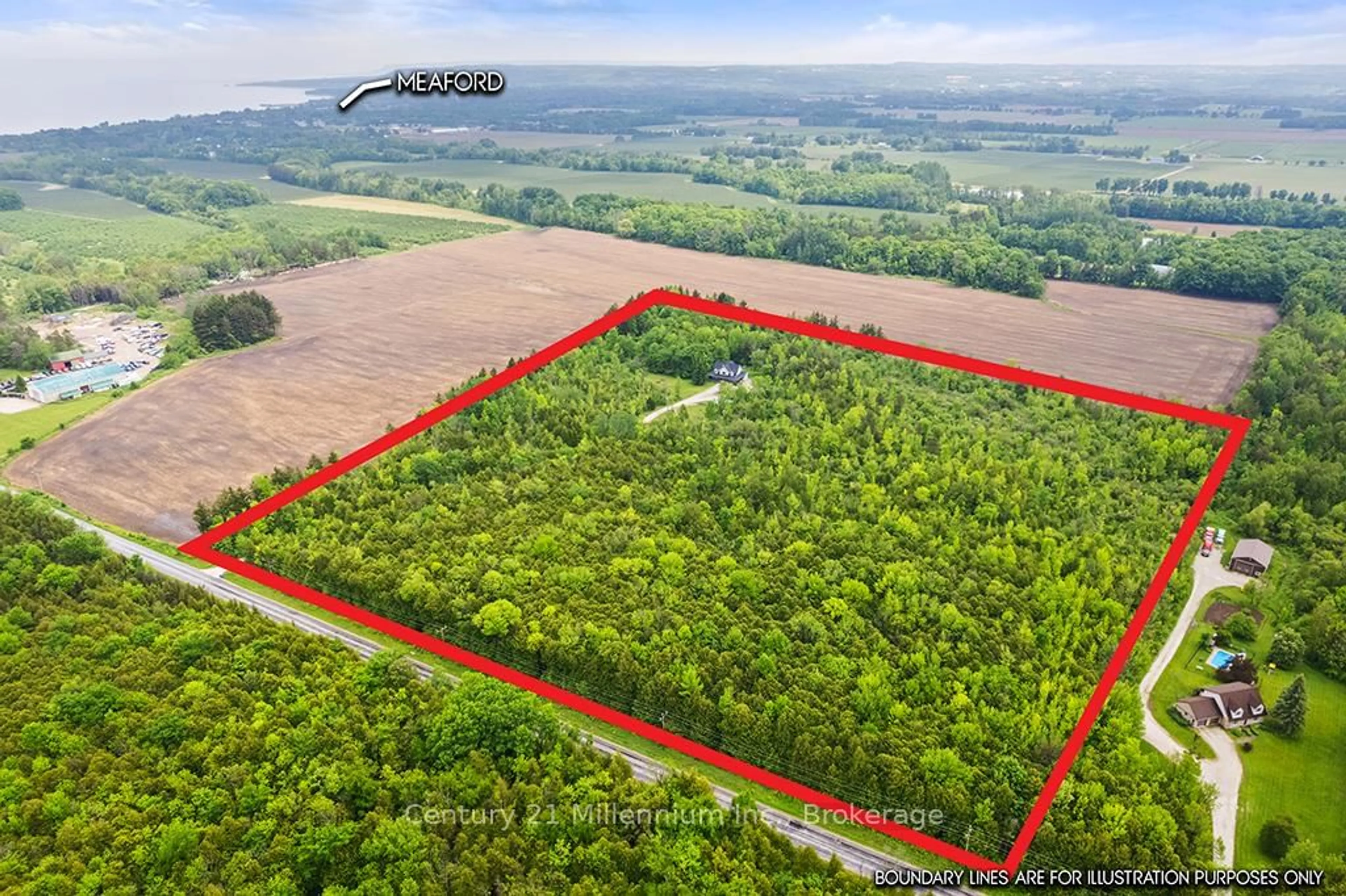 A pic from outside/outdoor area/front of a property/back of a property/a pic from drone, forest/trees view for 245650 22 Sdrd, Meaford Ontario N4L 0A7