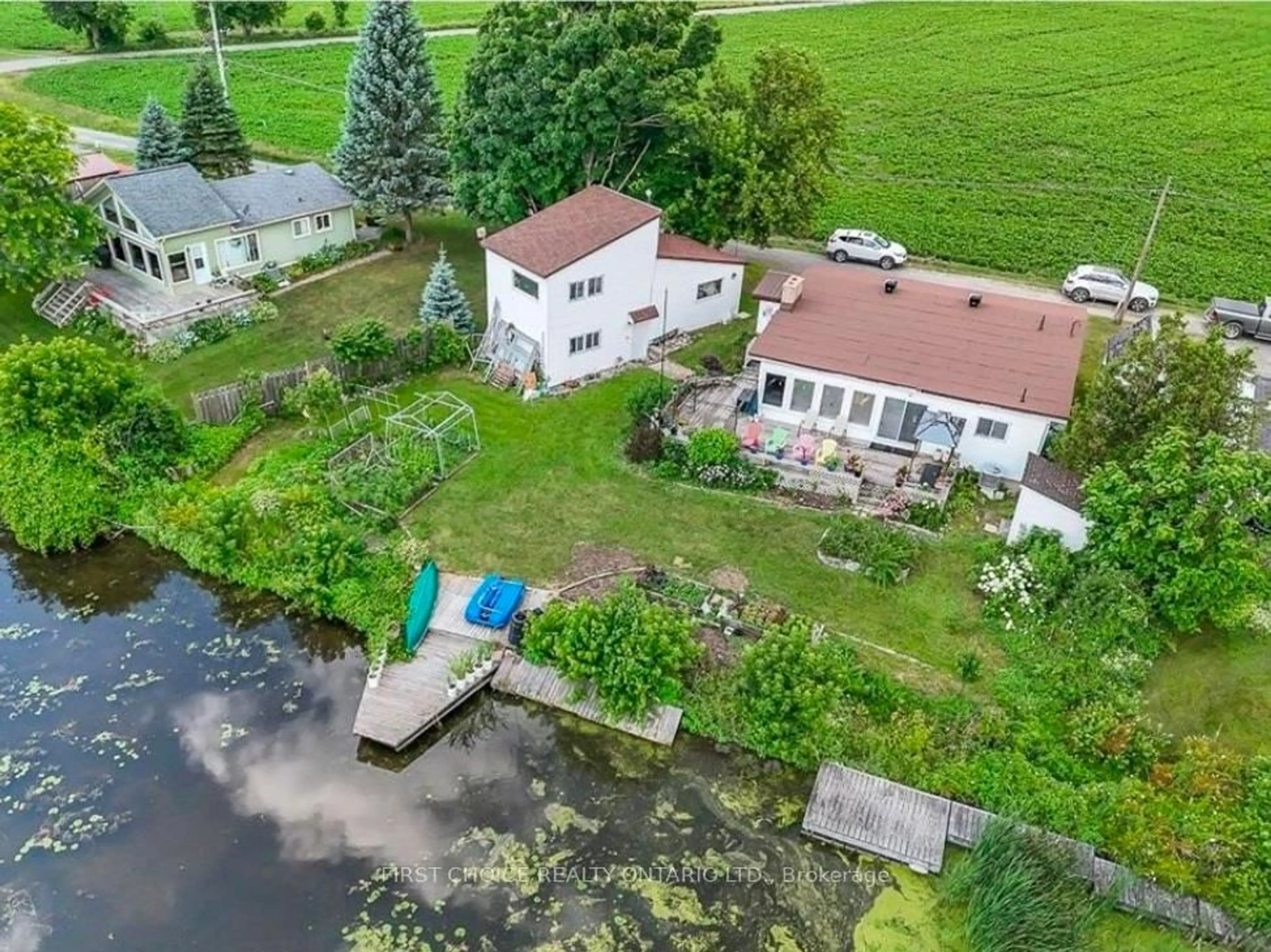 A pic from outside/outdoor area/front of a property/back of a property/a pic from drone, water/lake/river/ocean view for 2986 Beaman Lane, Kemptville Ontario K0G 1J0