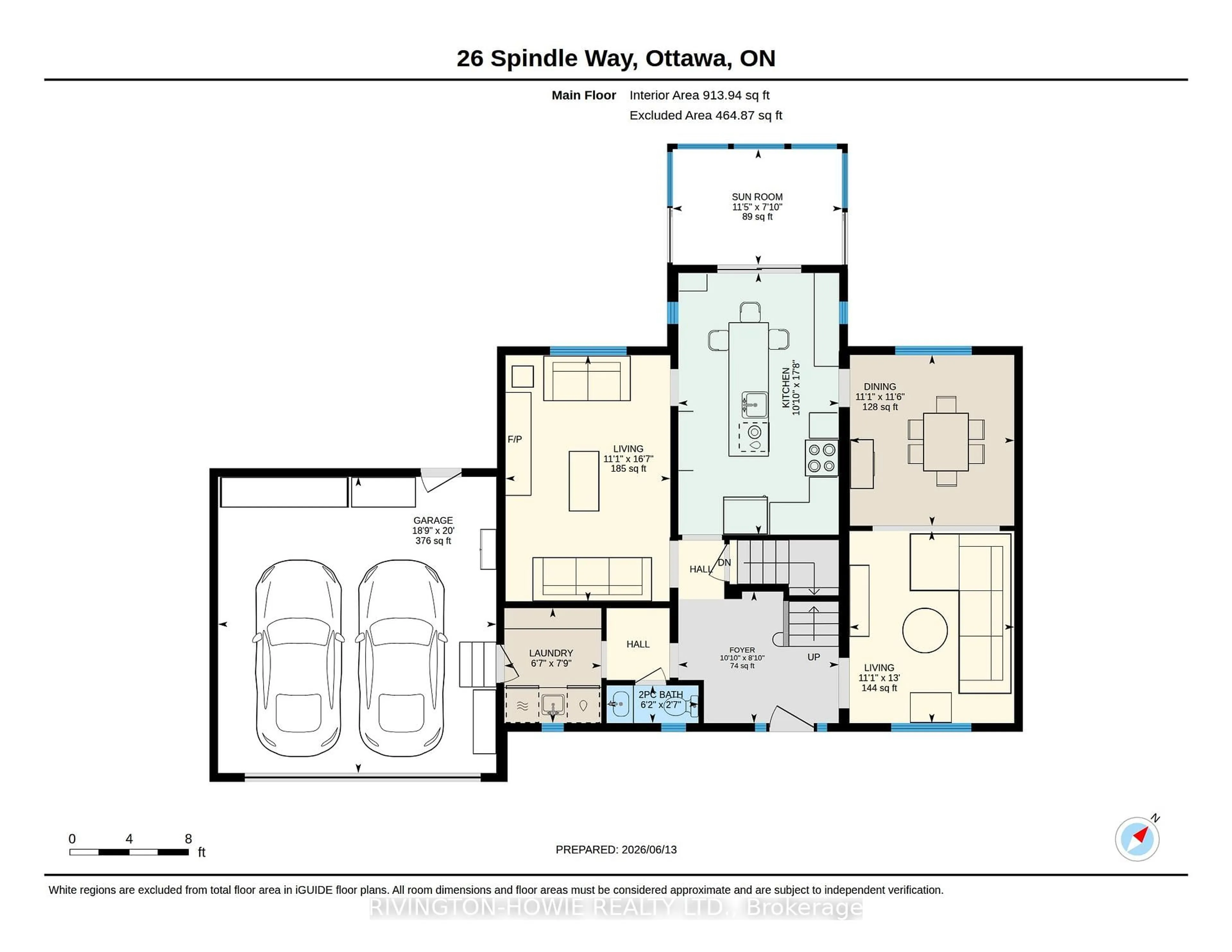 Floor plan for 26 Spindle Way, Ottawa Ontario K2S 1J3