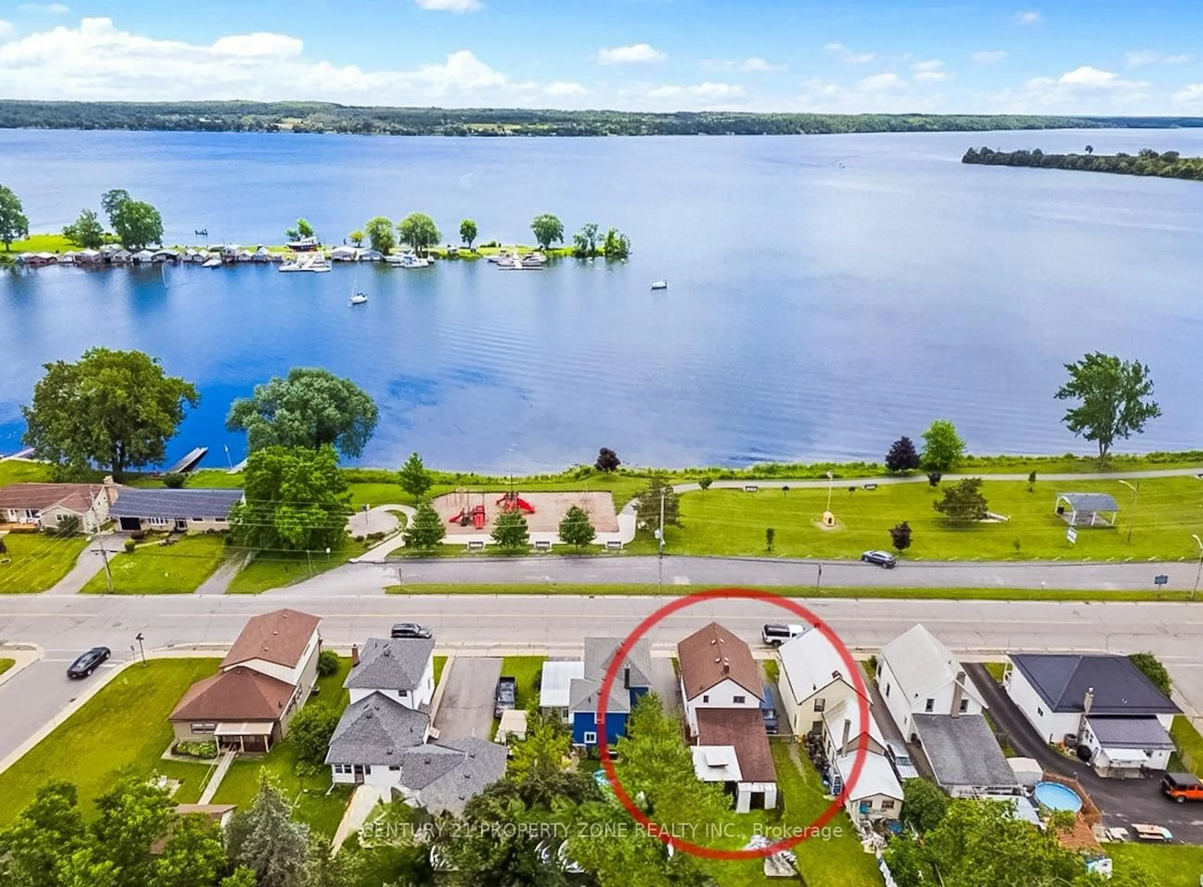 A pic from outside/outdoor area/front of a property/back of a property/a pic from drone, water/lake/river/ocean view for 171 Main St, Deseronto Ontario K0K 1X0
